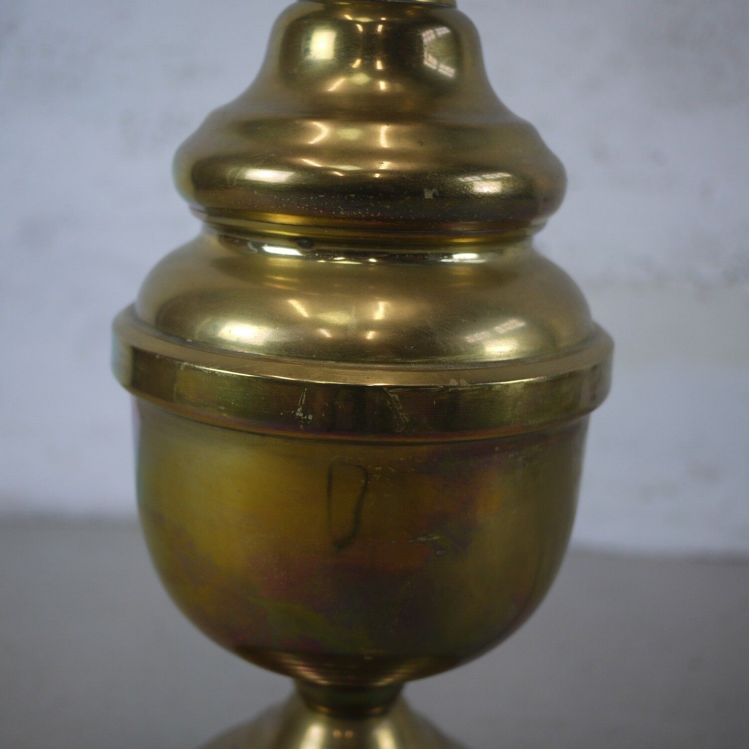 Lighting Ex Large Vintage Brass Floor Table Lamp Antique Style 68cm Tall #102093 photo