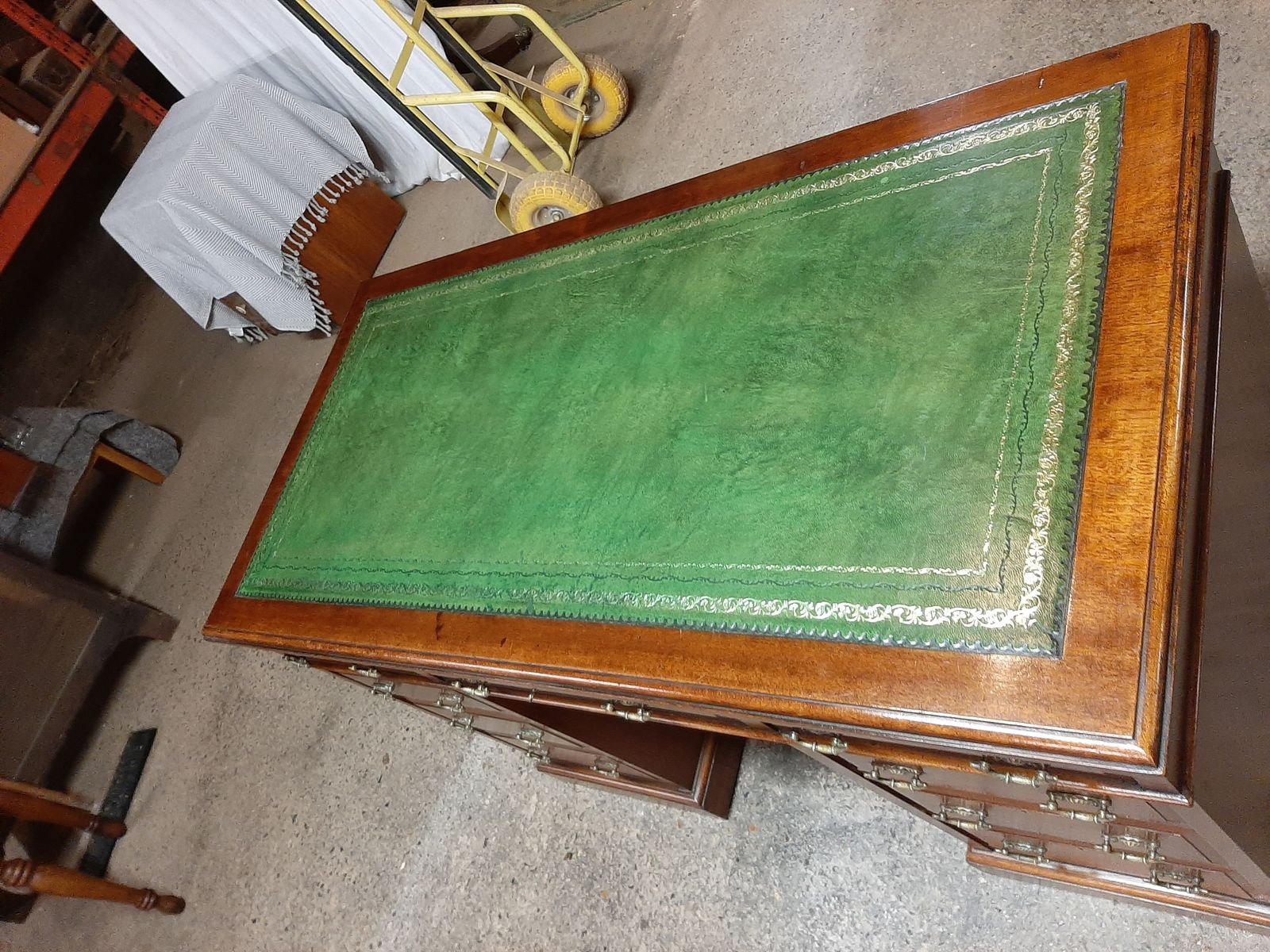 Lovely Antique Walnut Pedestal Desk In Excellent Condition photo furniture