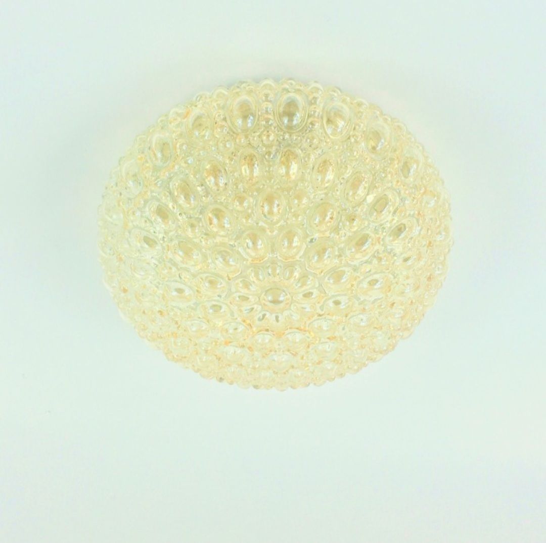 Mid-Century Amber Bubbelglas Plafondlamp van Helena Tynell voor Limburg, Duitsland, jaren 1960/1970 photo furniture