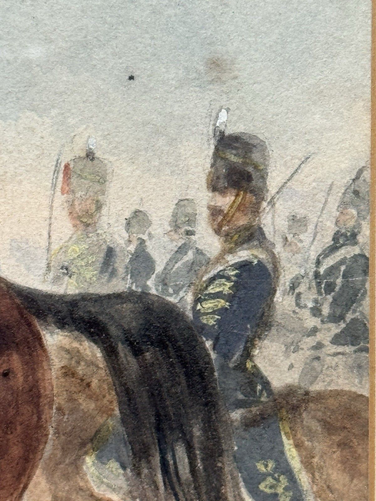 750.0 Royal Hussars Military Illustration Watercolour By Henry Martens Circa 1850 photo