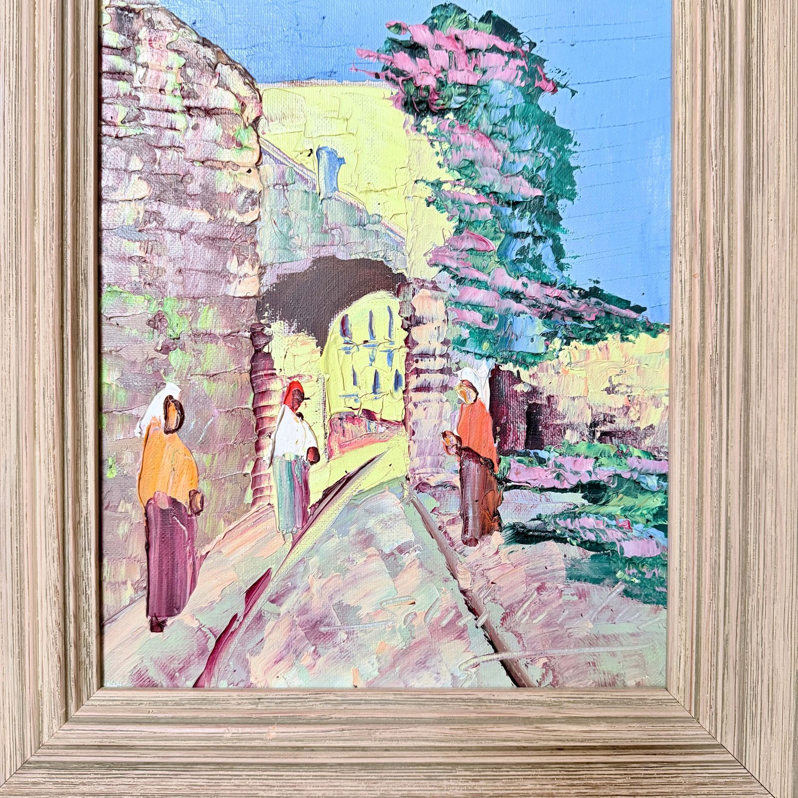 Sunlit Alley, Italy. Vintage Oil Painting By Charles Schölander photo furniture