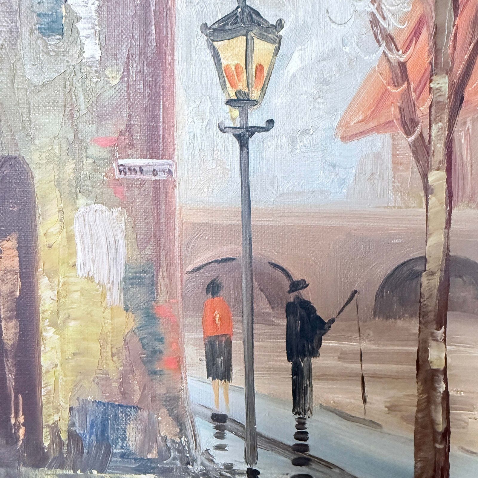 The Old Hotel Street, Paris 1930s. Vintage Oil Painting By Bengt Tranberg photo for sale