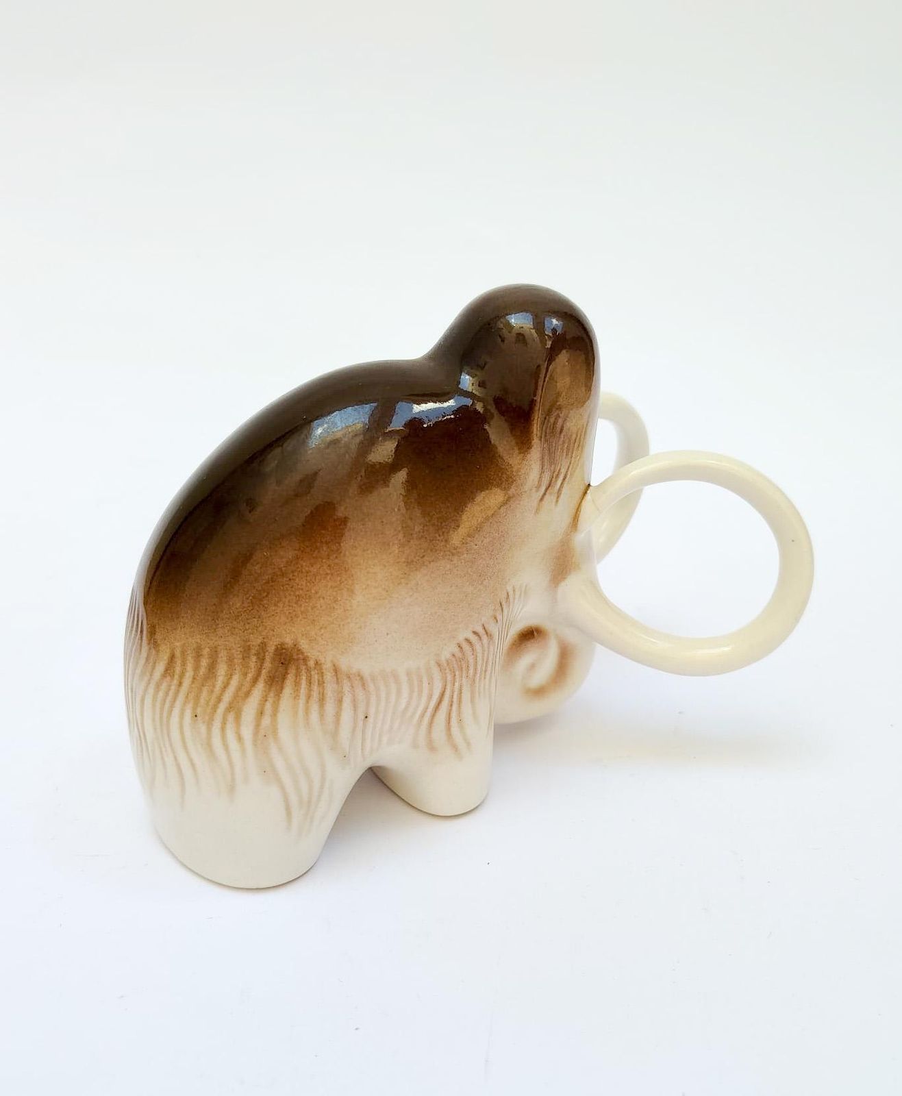 Vintage Figurine Woolly Mammoth Lomonosov Made In Ussr Ceramic Figurine Vintage Mammoth Figure Mid Century Modern photo for sale