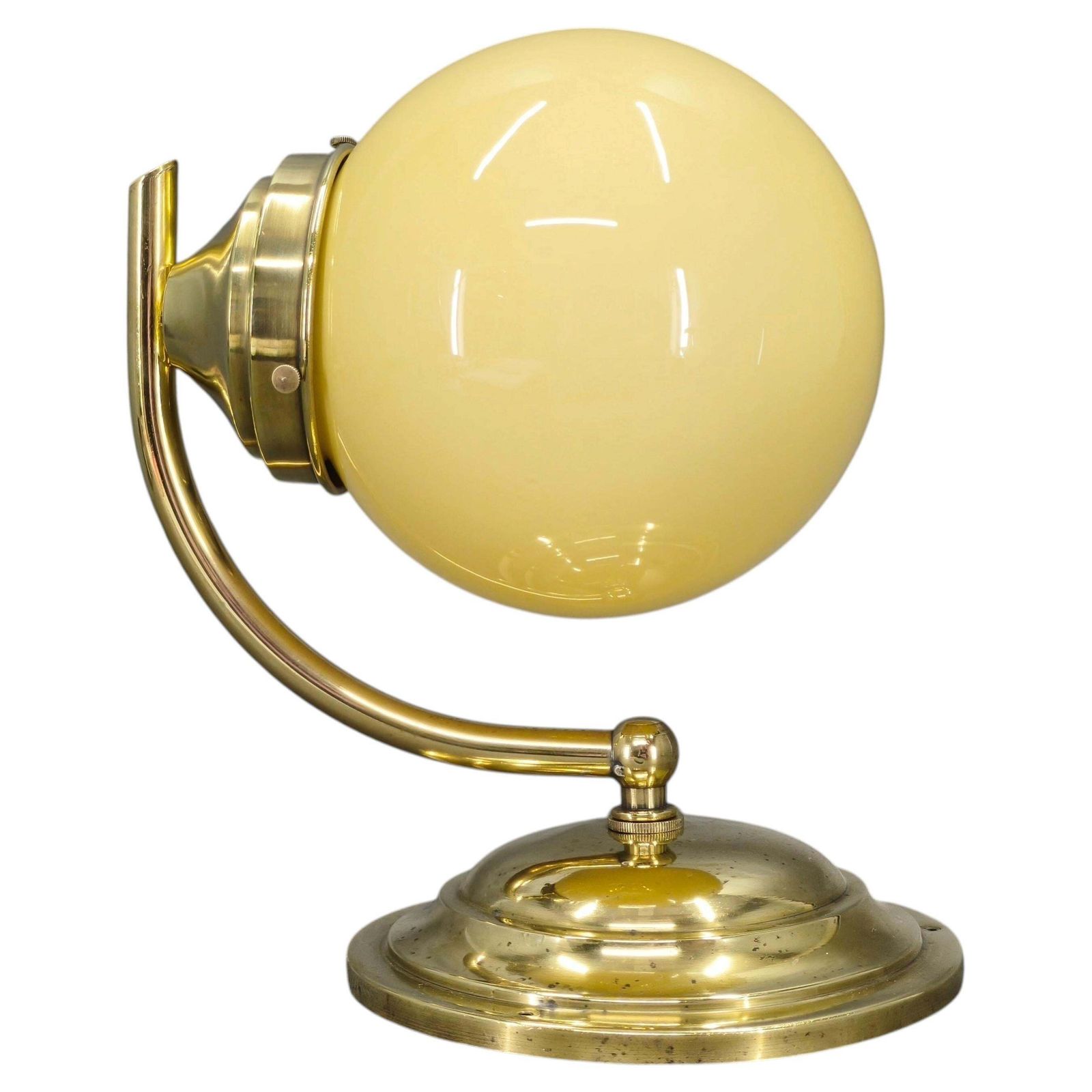 Tsjechische Art Deco Wandlamp Van Messing En Champagneglas, Jaren 1930