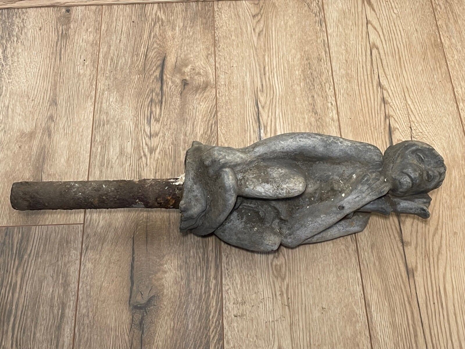 Victorian Lead Thinking Garden Monkey Sculpture In The Manner Of J. W. Singer & Sons C1900 photo vintage