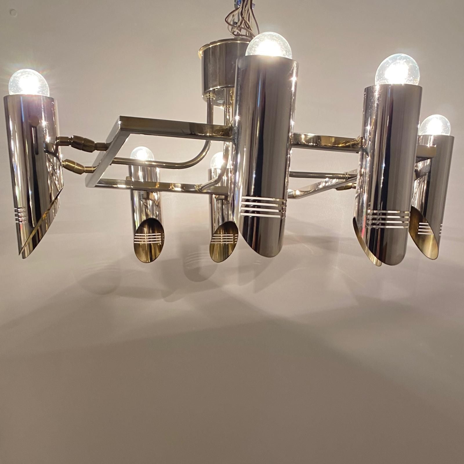 Space Age Multi Lights Ceiling Lamp In The Style Of Stilnovo, Italy 1970's photo for sale