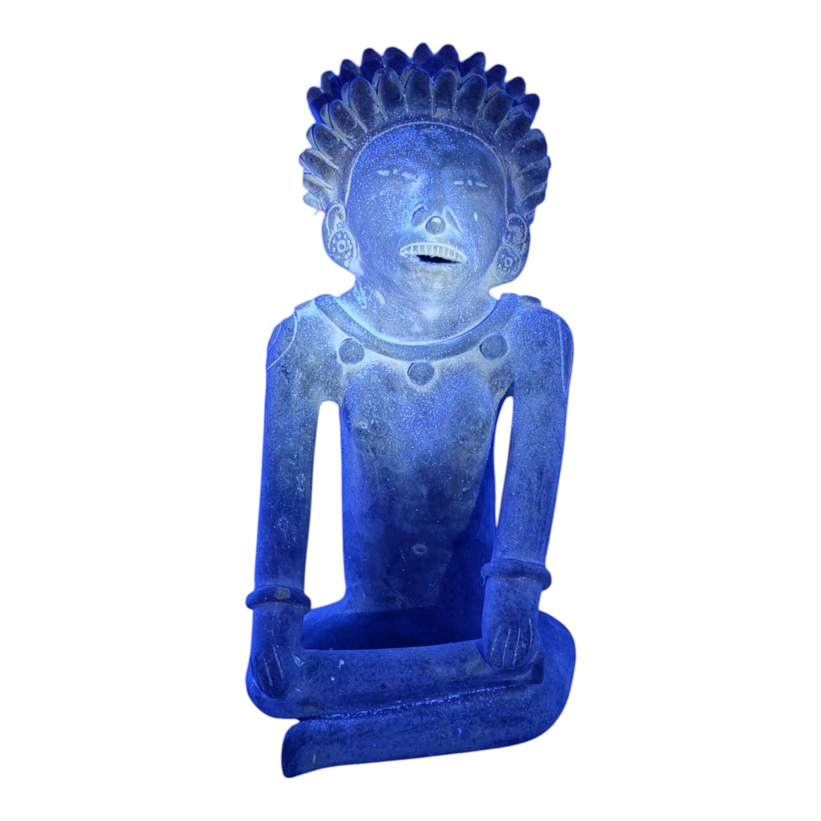 Large Decorative Jama Coaque Style Seated Figure Sculpture C.20th Century photo furniture