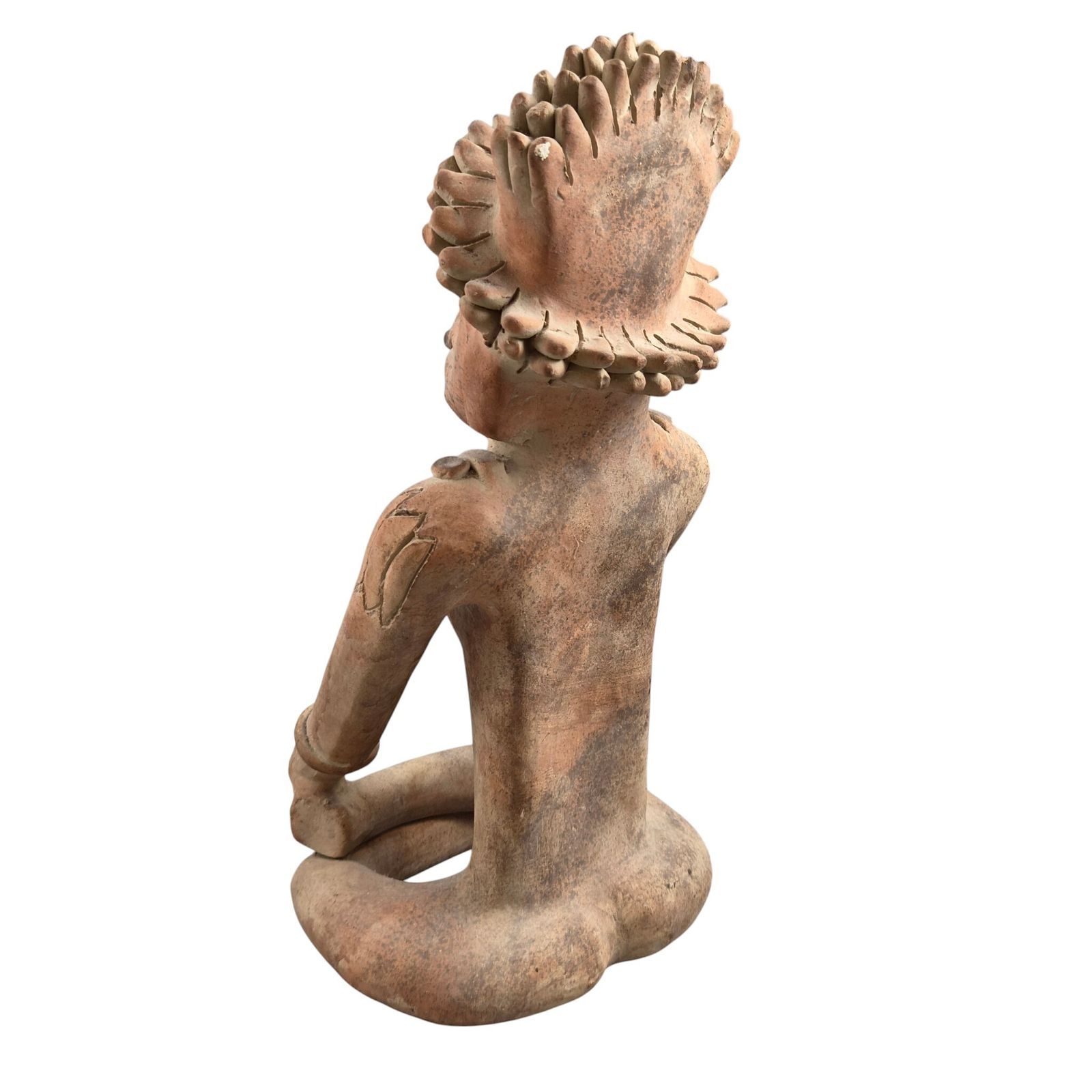 photo for sale Large Decorative Jama Coaque Style Seated Figure Sculpture C.20th Century
