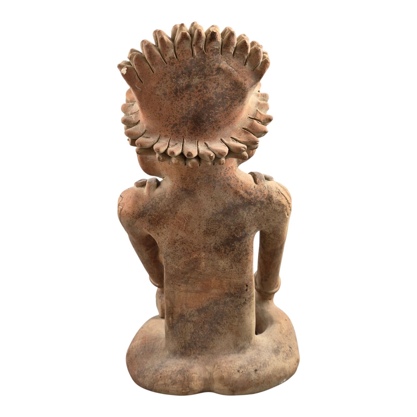 Art Large Decorative Jama Coaque Style Seated Figure Sculpture C.20th Century photo