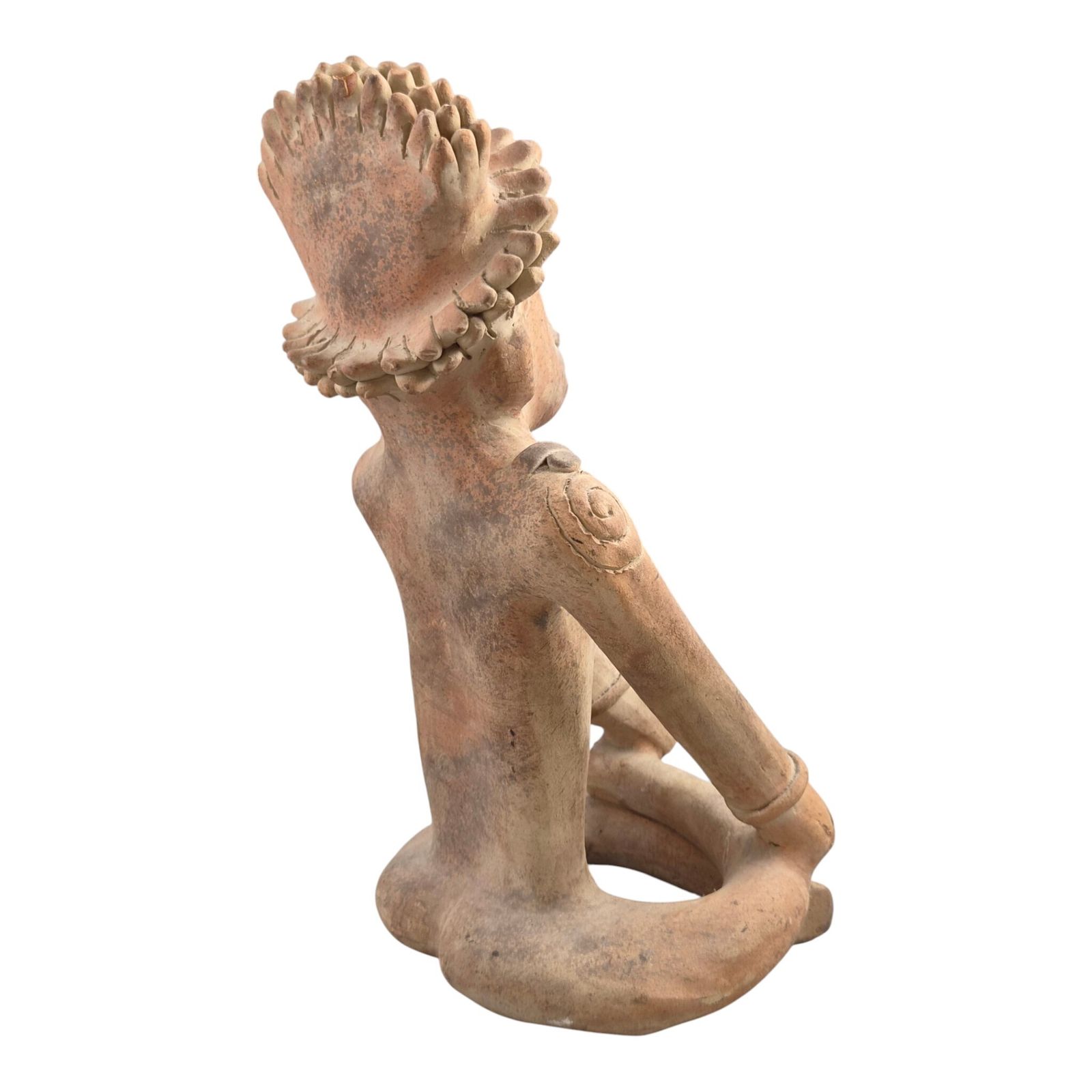 350.0 Large Decorative Jama Coaque Style Seated Figure Sculpture C.20th Century photo