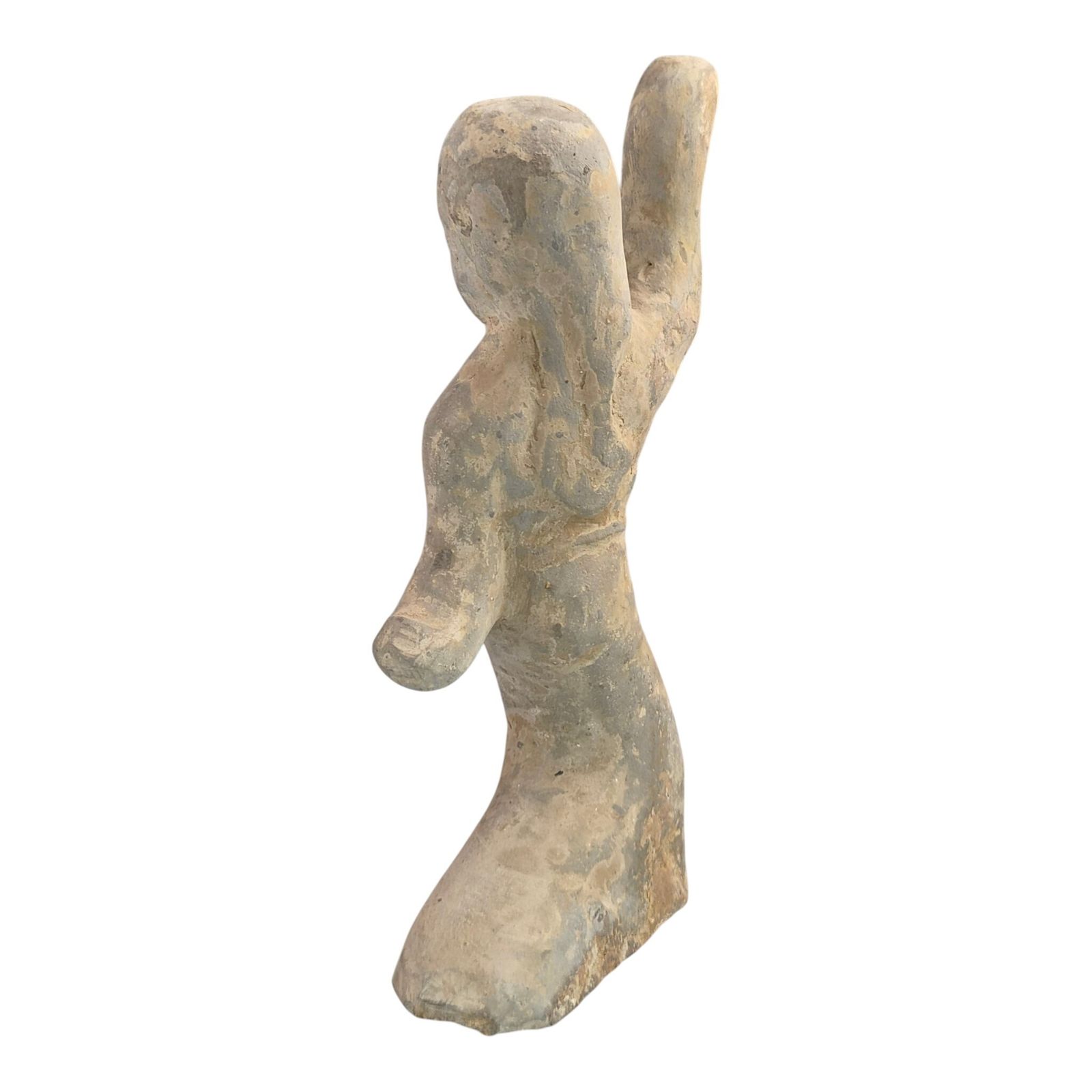 Groot Chinees grijs aardewerken danseresfiguur, Han-dynastie, mingqi grafbeeldhouwwerk photo buy
