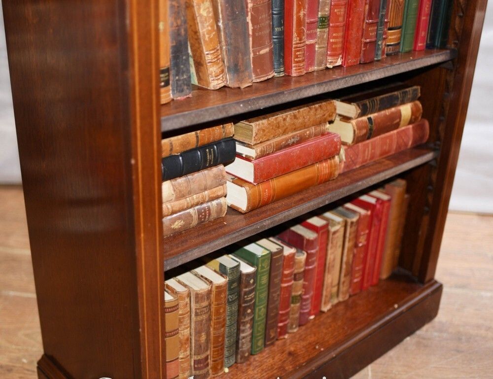 photo for sale Pair Regency Bookcases   Mahogany Open Front Sheraton Inlay Bespoke