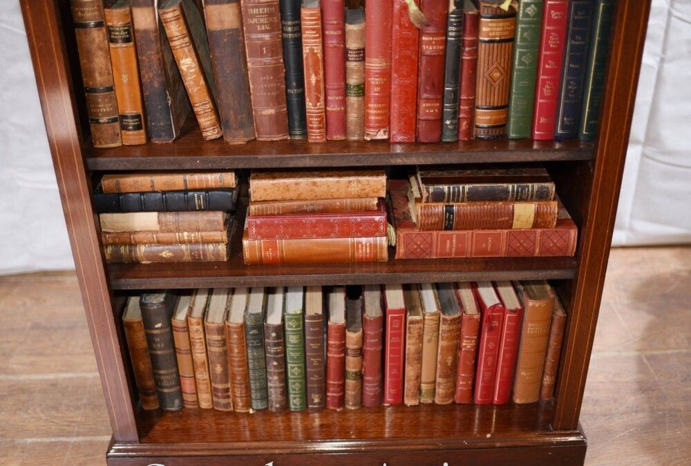 photo buy Pair Regency Bookcases   Mahogany Open Front Sheraton Inlay Bespoke
