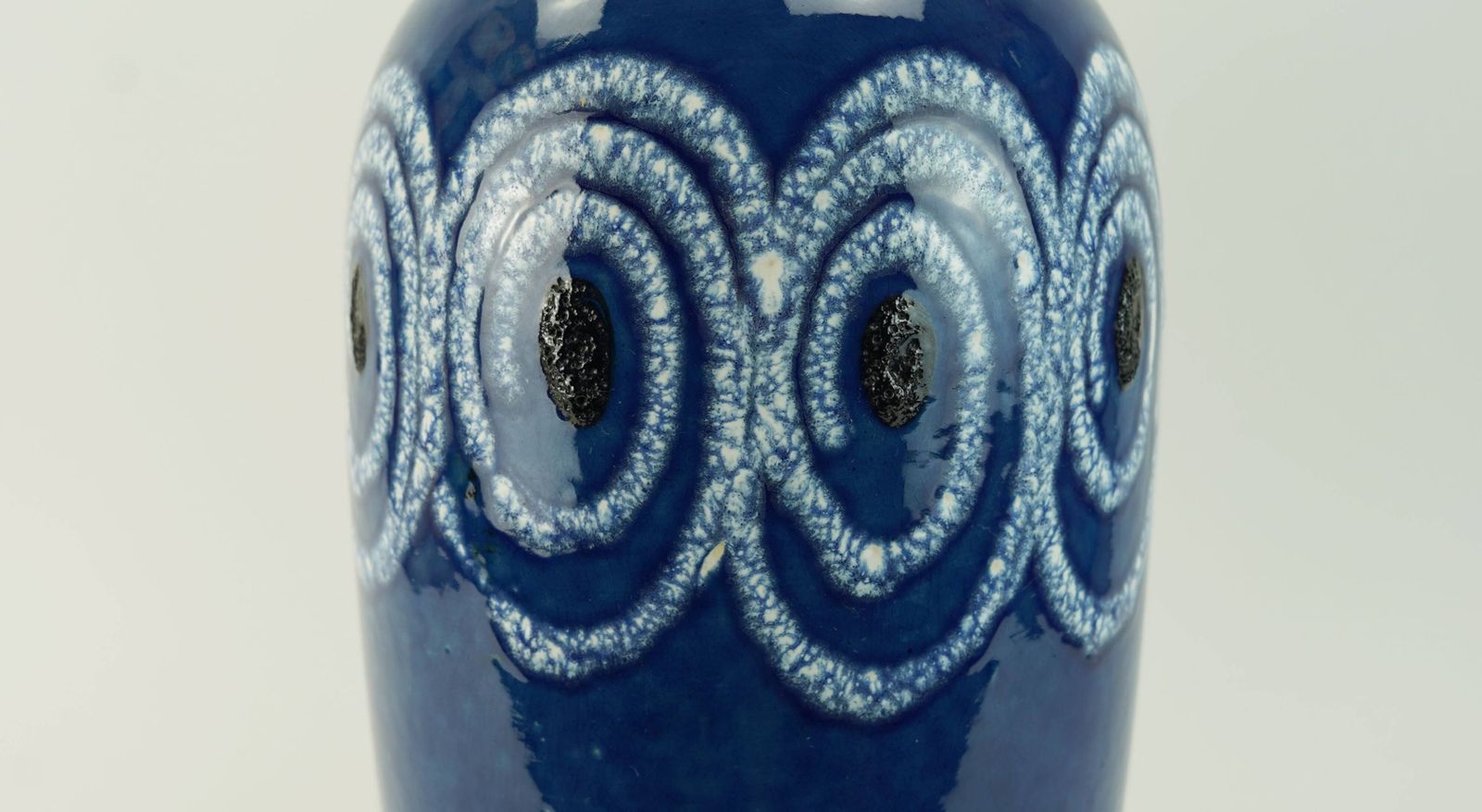 Vase de sol Scheurich bleu à motif tourbillon blanc, Fat Lava, modèle n° 546-41 photo 156.0