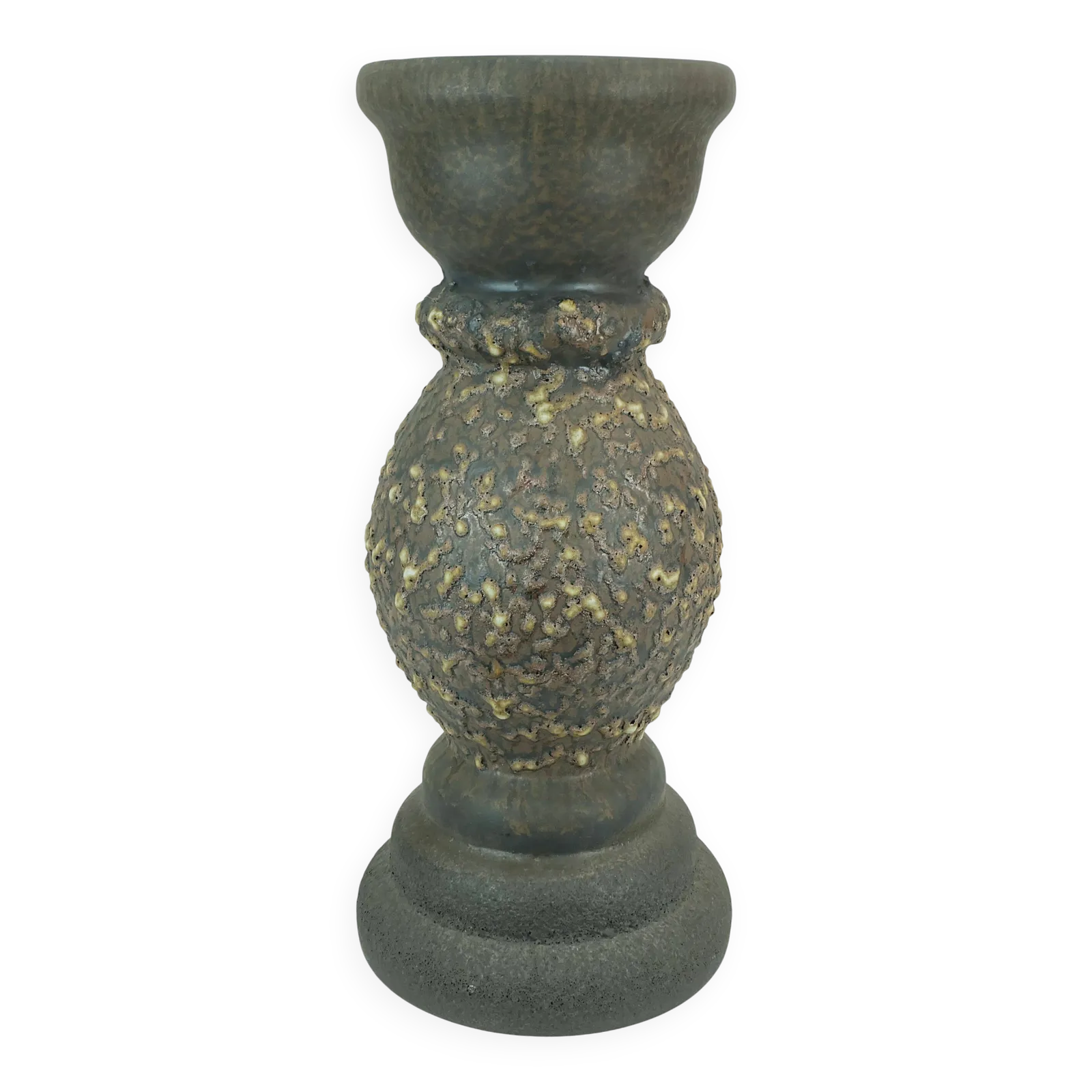 Cache-pot sur pied Jopeko, céramique Fat Lava avec socle, années 1970
