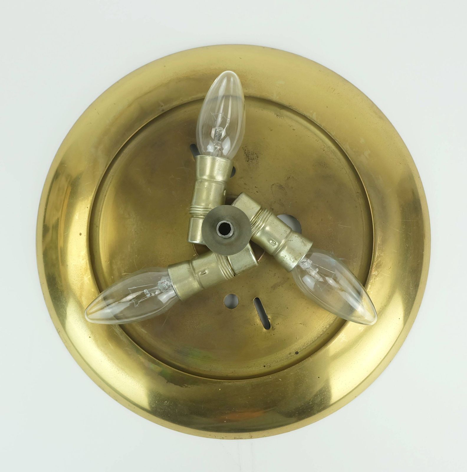 photo for sale Glamoureuze plafondlamp uit de jaren 1960, messing en glas