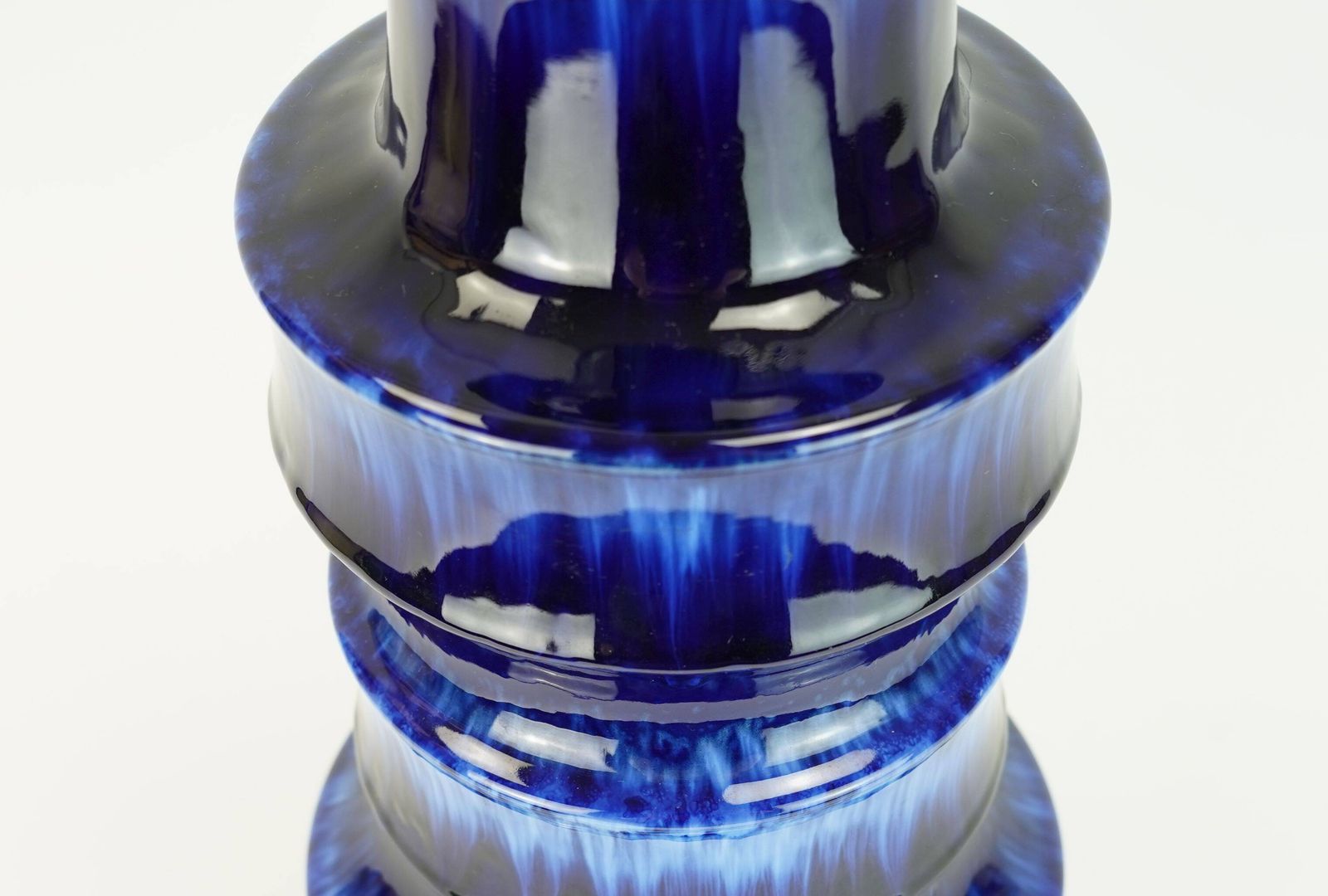 photo furniture Scheurich Keramik vloervaas met drip glaze in blauwtinten, jaren 1960/1970