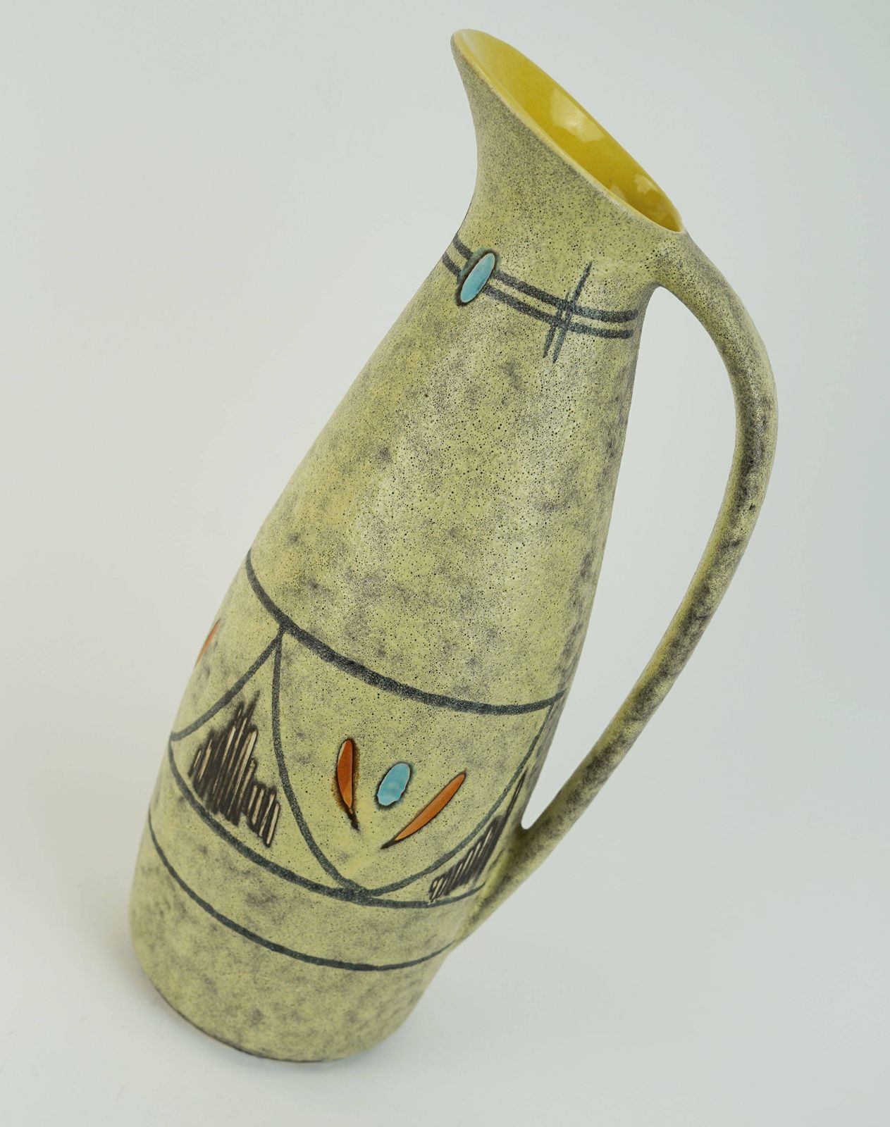 Scheurich vaas, Mid-Century, ruwe glazuur, abstracte decoratie, model 273-38 photo for sale