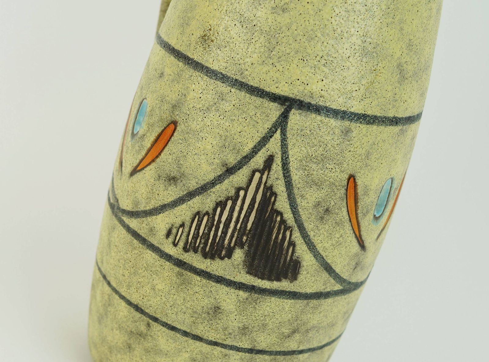 Scheurich vaas, Mid-Century, ruwe glazuur, abstracte decoratie, model 273-38 photo vinterior
