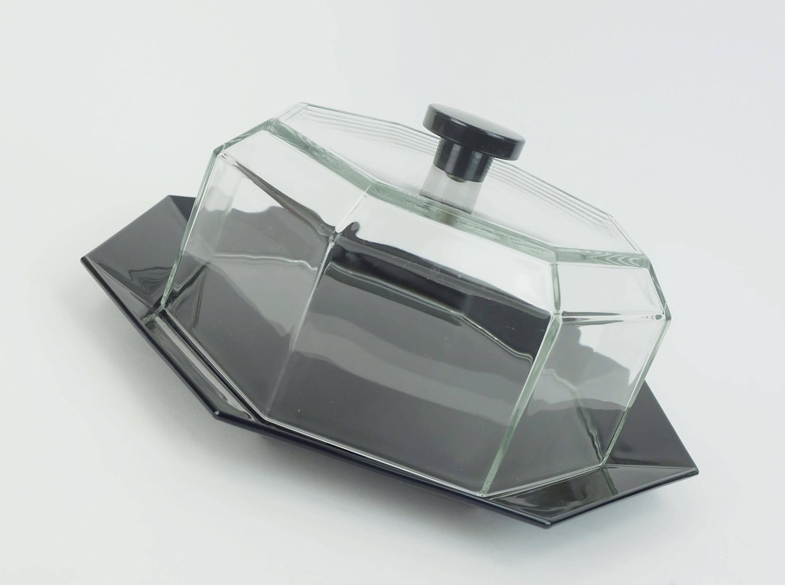 Présentoir à gâteau Arcoroc Octime en verre noir et verre transparent, cloche incluse photo furniture