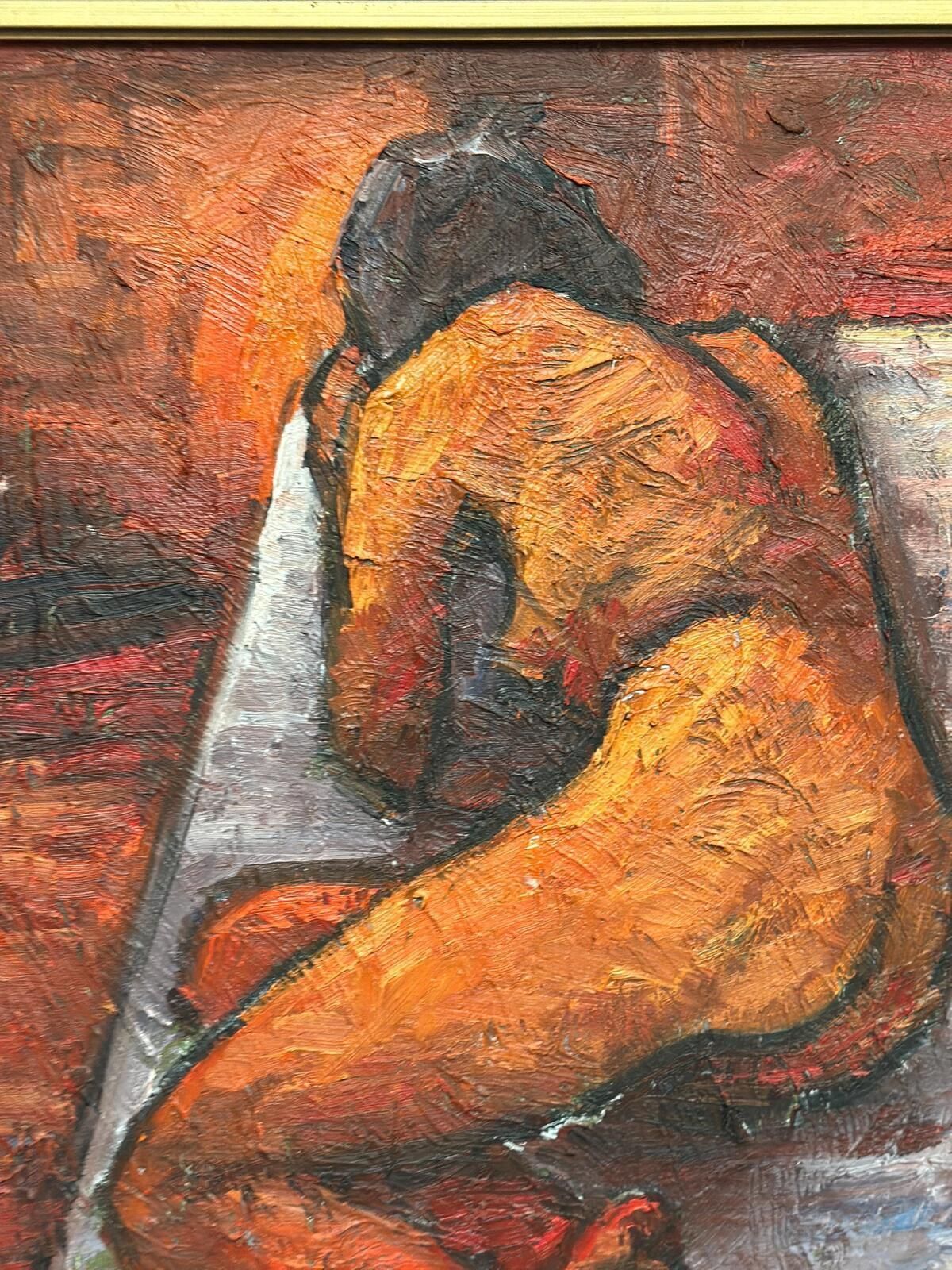 Original Italian Oil On Canvas – “Reclined Woman” By Renzo Ugolini – Vintage & Frame – 74 × 63 Cm (29.1" × 24.8") photo buy