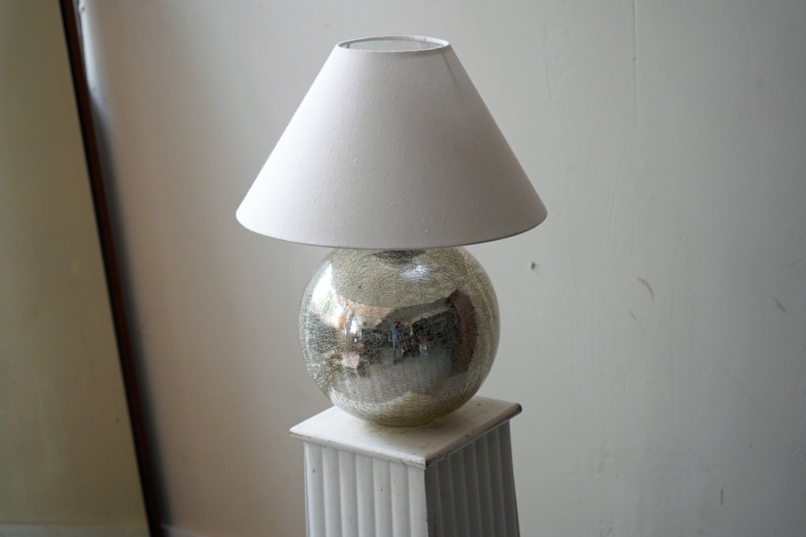 Vintage French Witches Ball Glass Table Lamp photo for sale