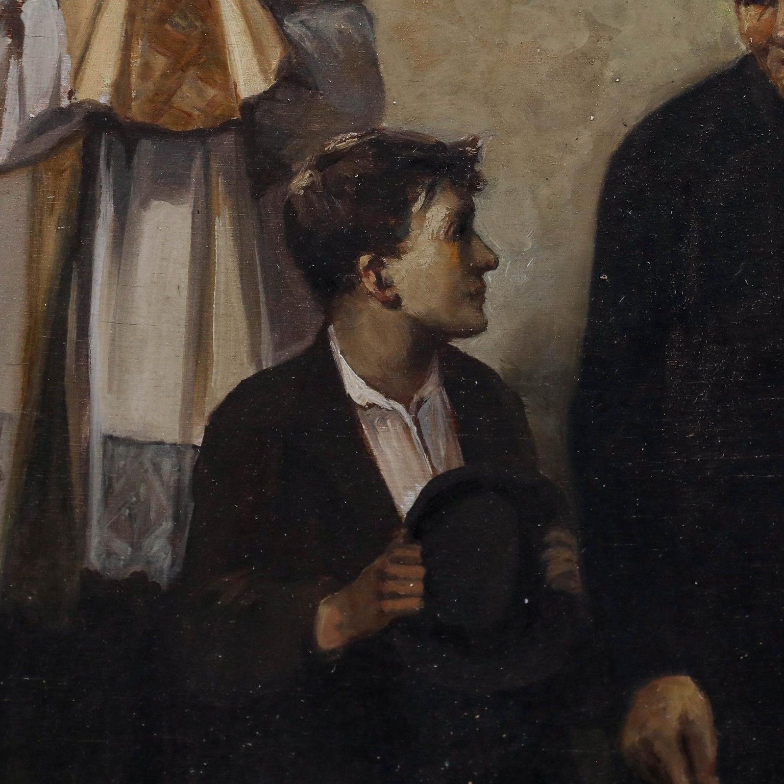 Max Bruck After Adolf Lüben Framed 20th Century Oil, Calling For Supper photo 1250.0