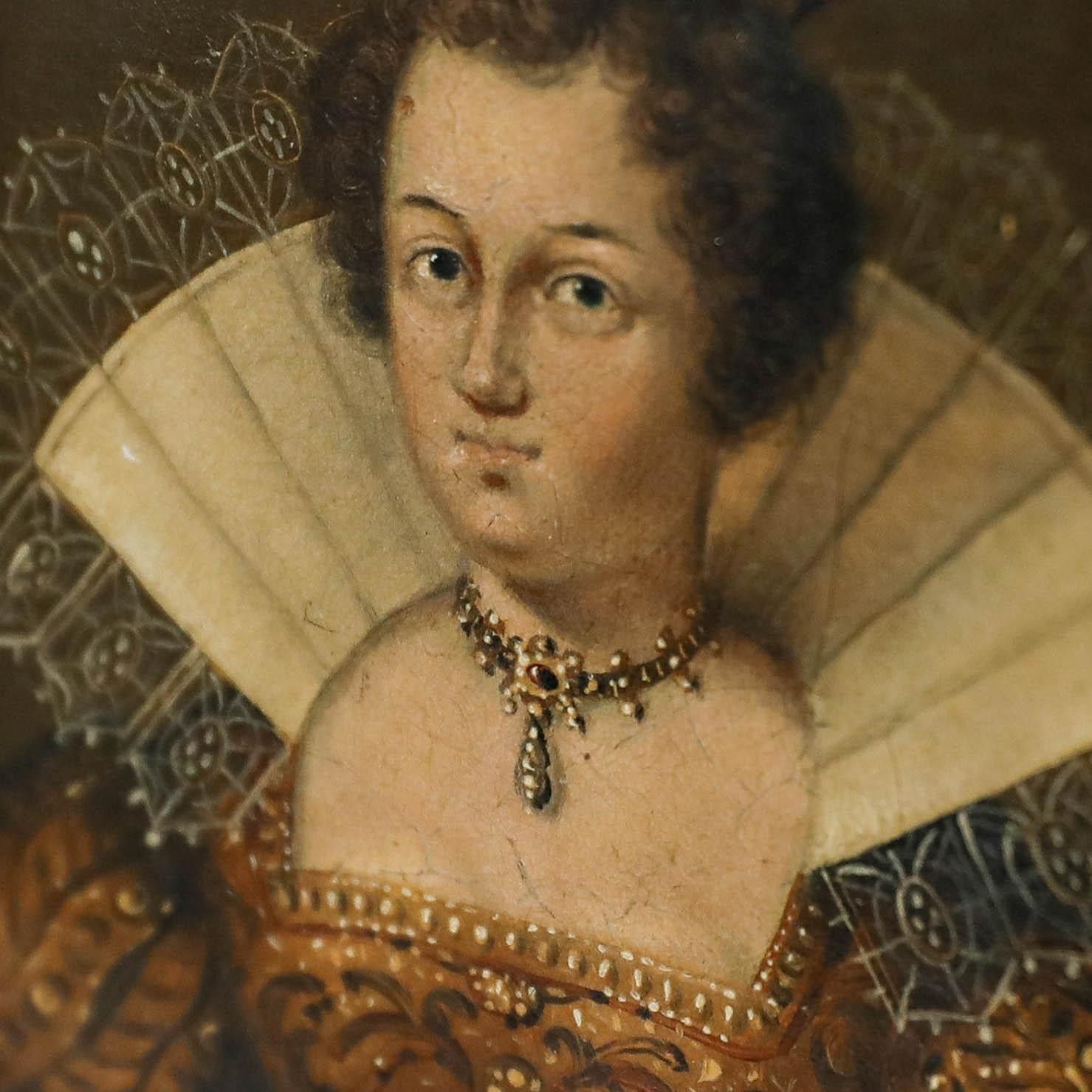 German School Miniature 19th Century Oil, Marie De' Medici photo 325.0