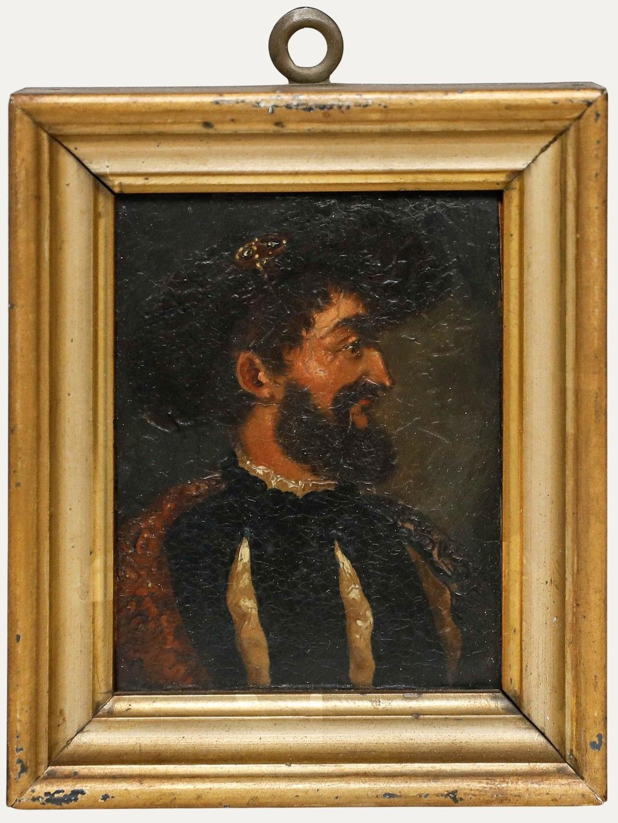German School Miniature 19th Century Oil, Francis I Of France
