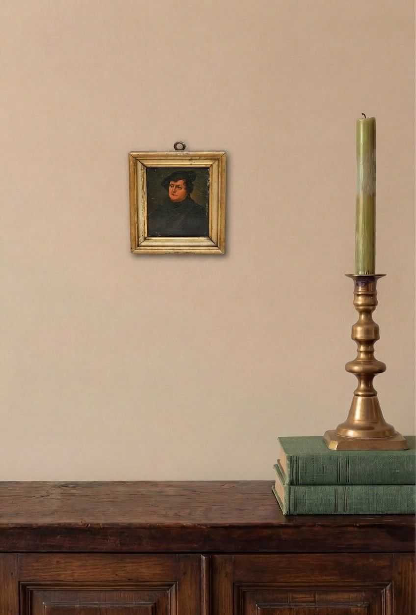 German School Miniature 19th Century Oil, Martin Luther photo for sale