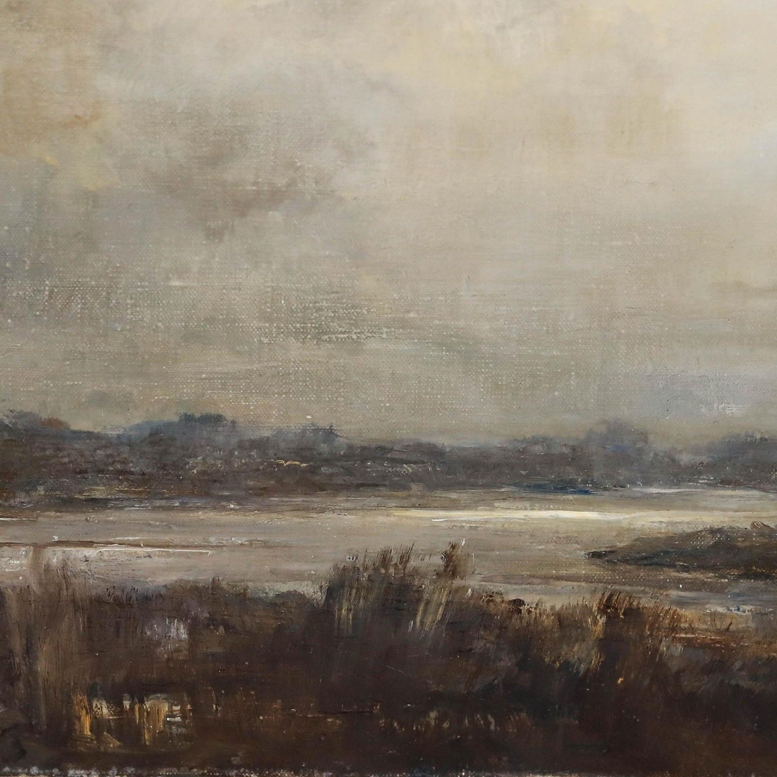 Manner Of J.M.W. Turner Late 19th Century Oil, Rain Over The Marshlands photo vinterior