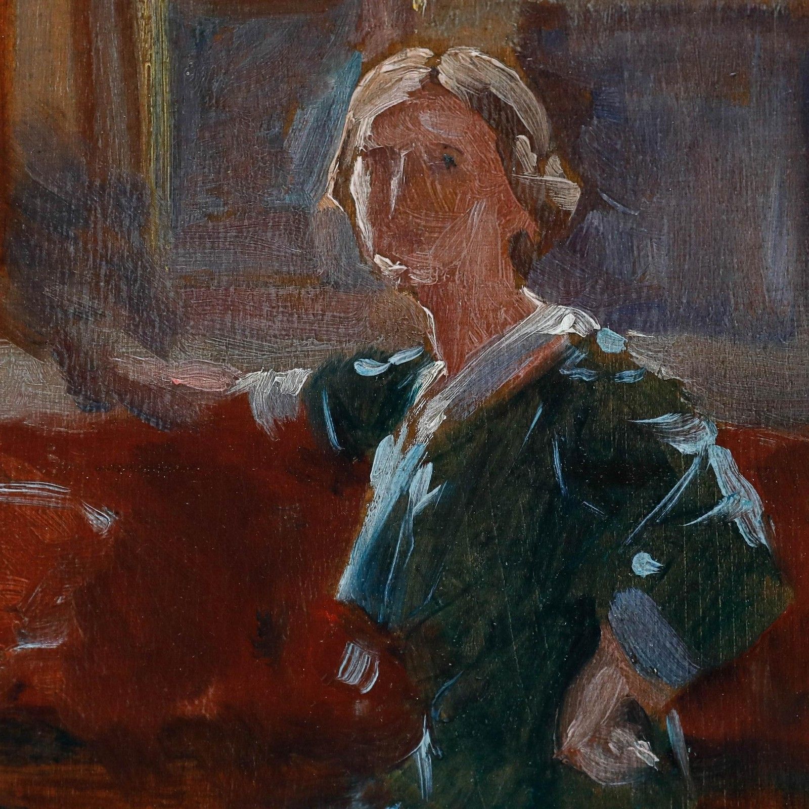William Mainwaring Palin (1862 1947) Framed Oil, Portrait Of Edith Sitwell photo vintage