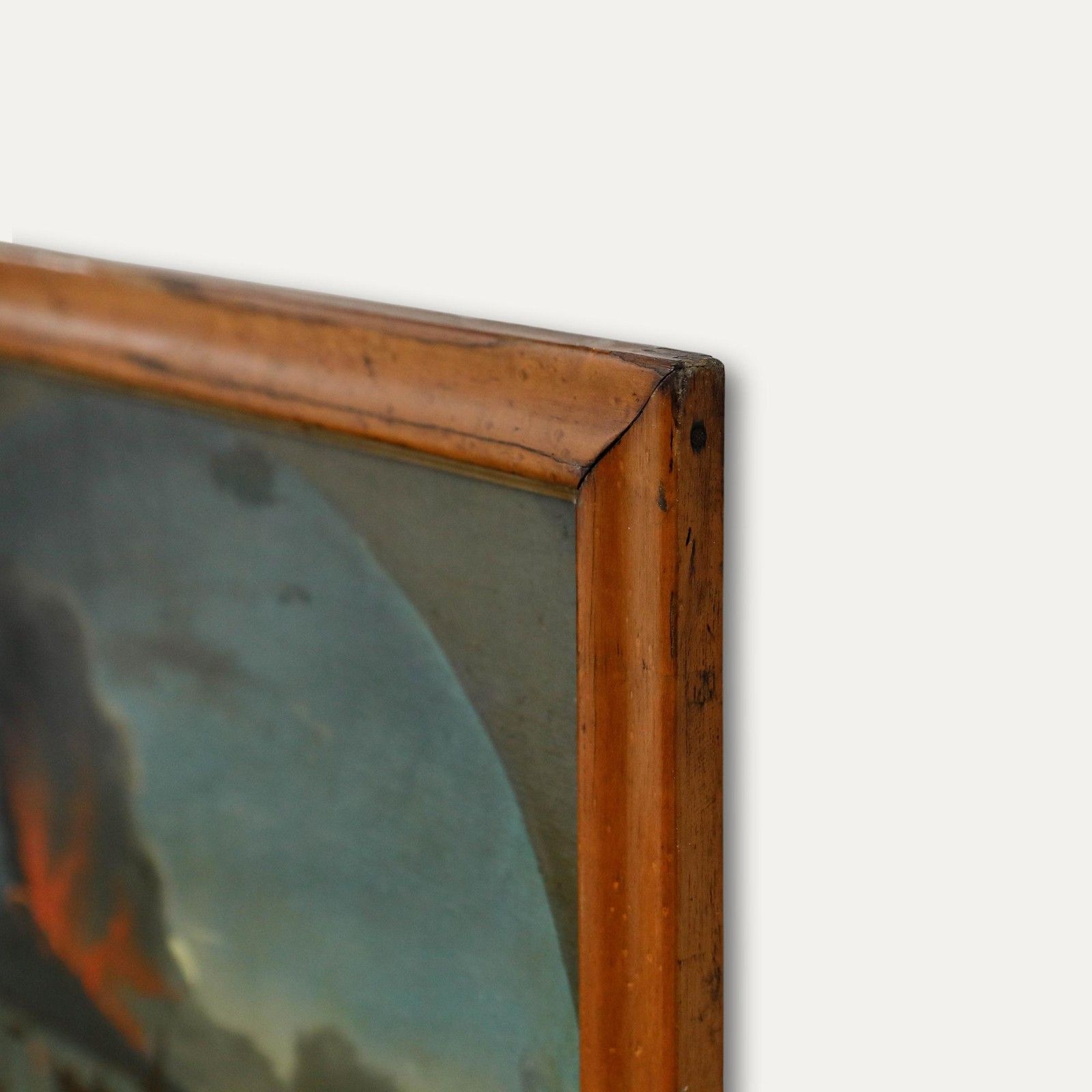 Neapolitan School 19th Century Oil Vesuvius Erupting photo vinterior