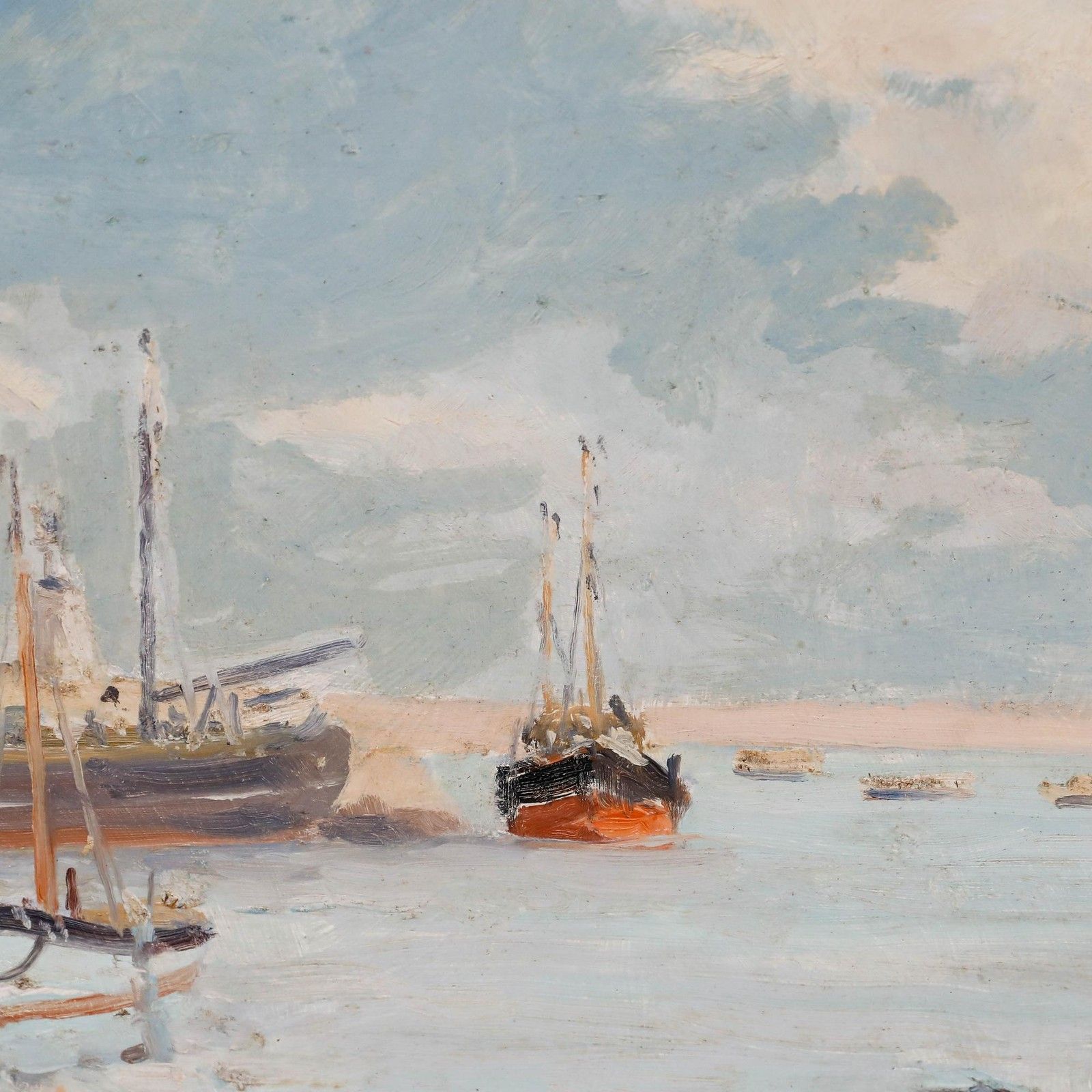 Hugh Boycott Brown (1909 1990) Oil, Fishing Boats In Brixham Harbour photo vinterior