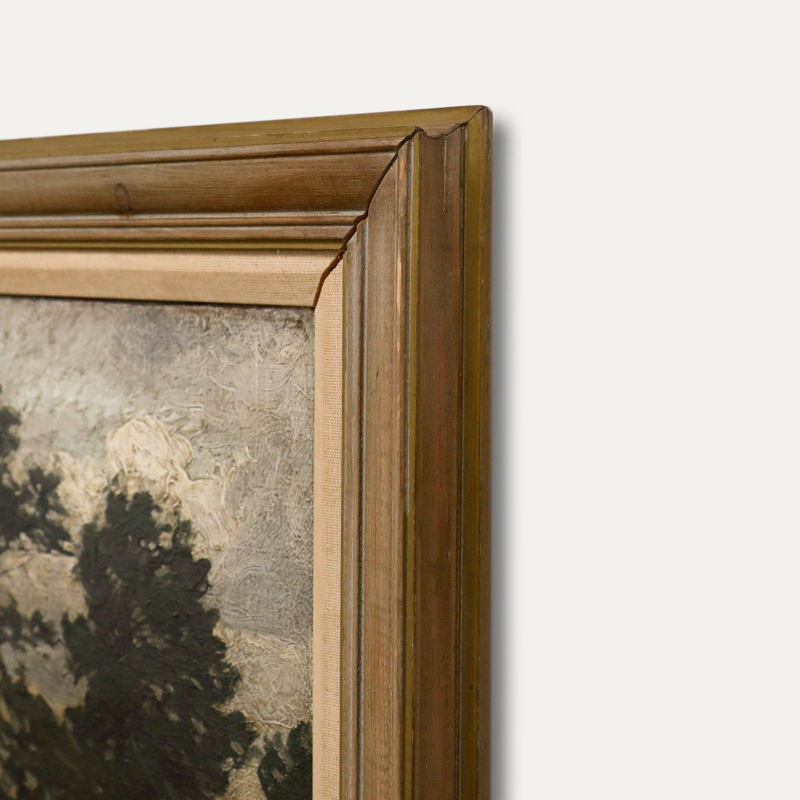Framed Early 20th Century Oil Edge Of The Field photo vinterior