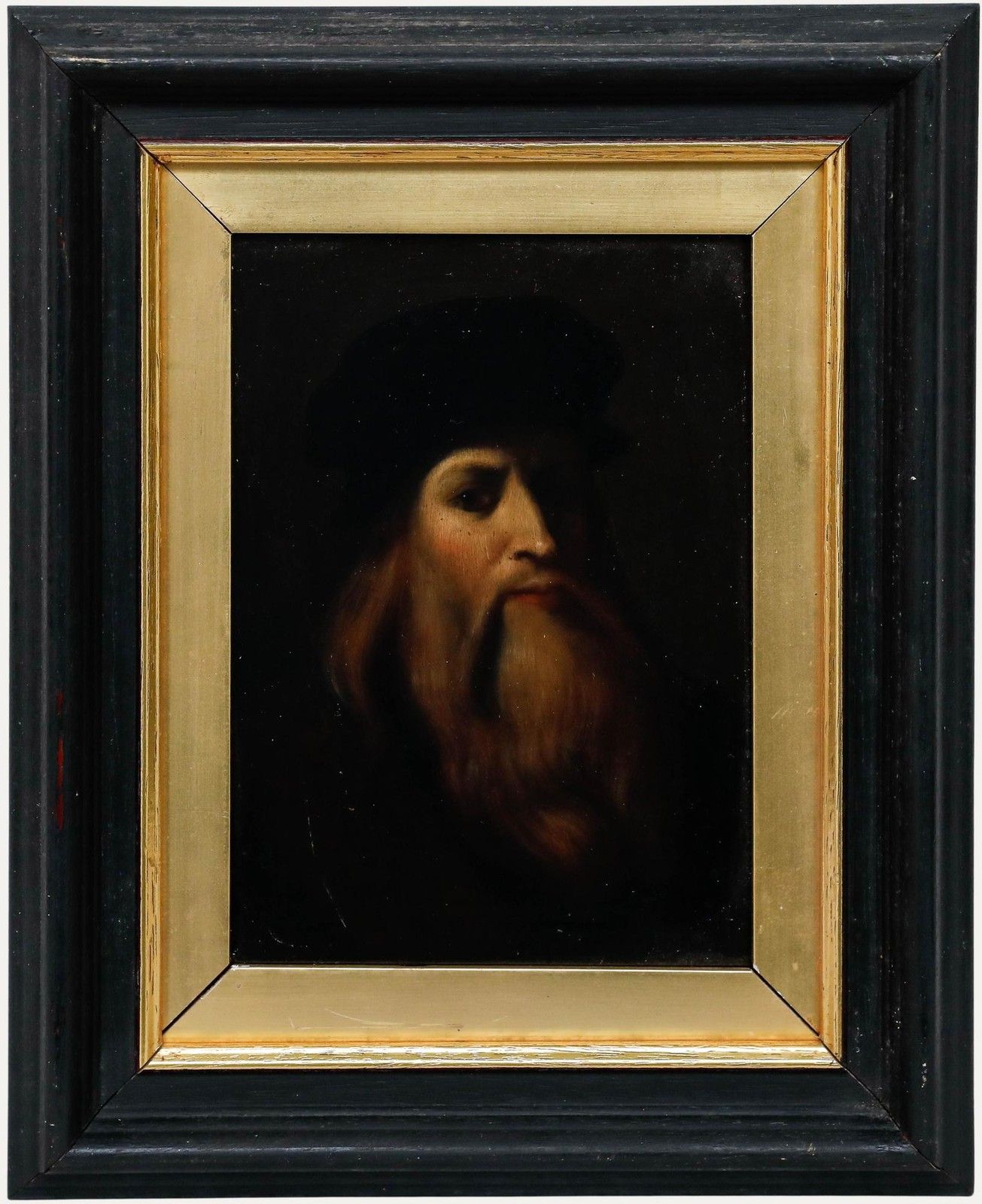 Italian School Early 20th Century Oil Portrait Of Leonardo Da Vinci