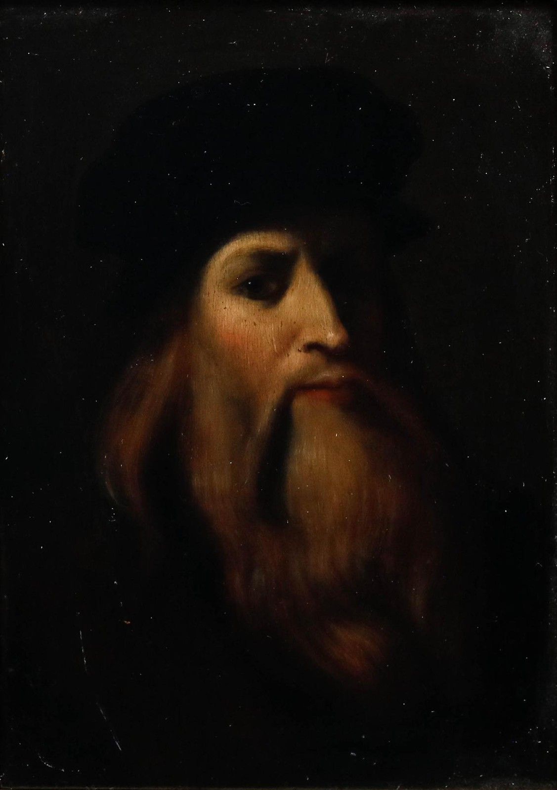 Italian School Early 20th Century Oil Portrait Of Leonardo Da Vinci photo furniture