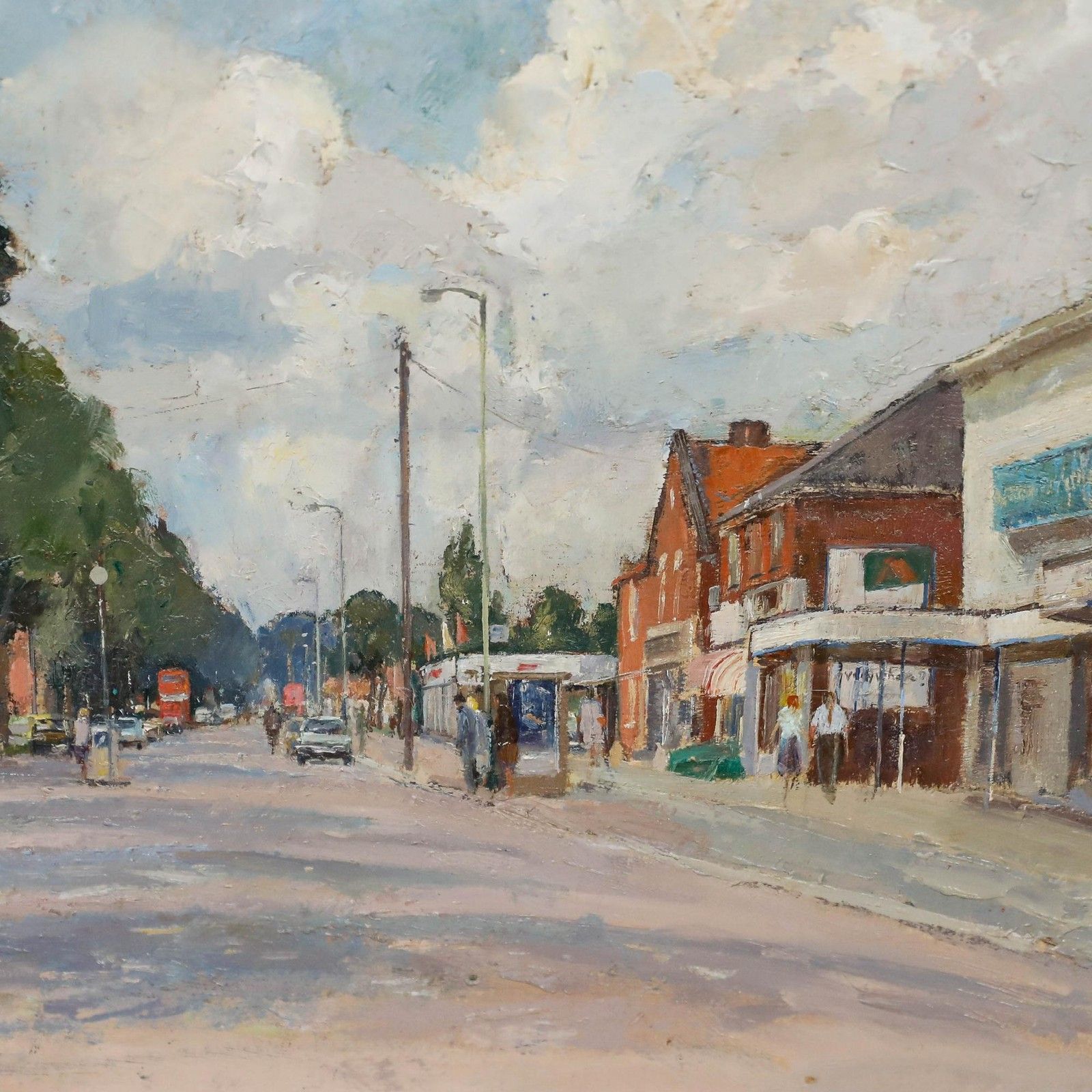Geoffrey Burrows (1934 2023) 1981 Oil, The High Street photo 175.0