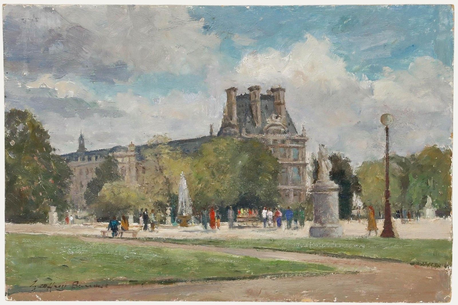 Geoffrey Burrows (1934 2023) 1991 Oil, The Louvre