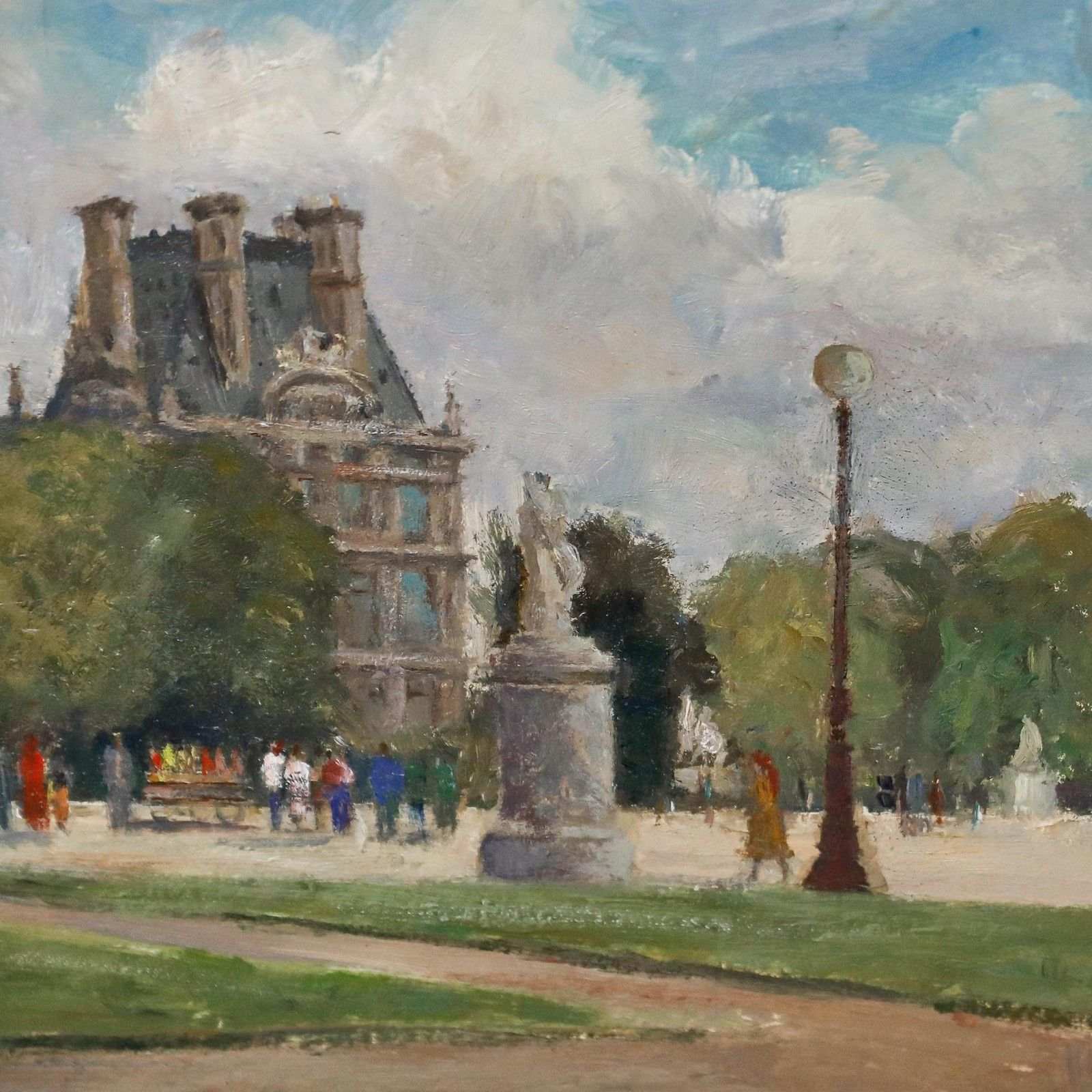 Geoffrey Burrows (1934 2023) 1991 Oil, The Louvre photo Art