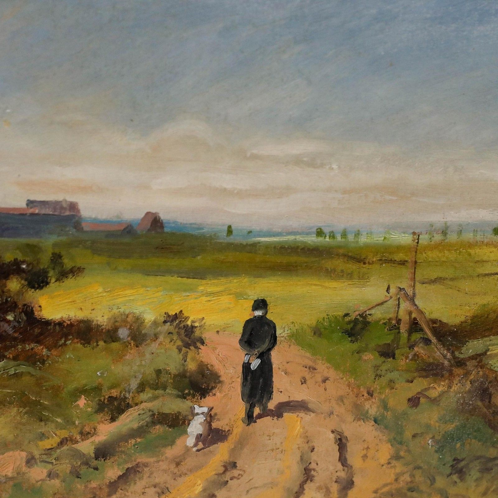 After Carl Spitzweg (1808 1885) Framed Oil, Walking Into Town photo 225.0