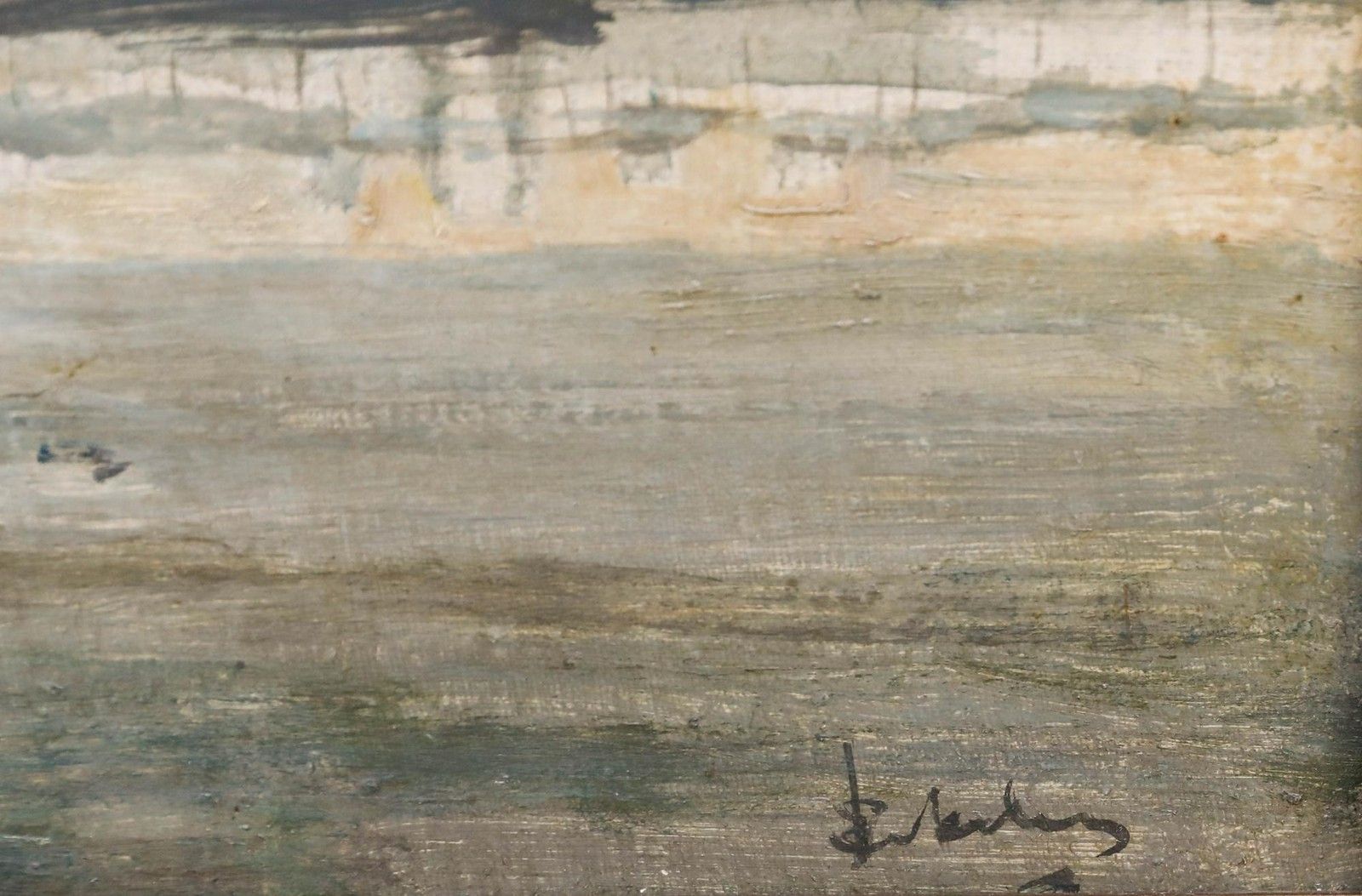 Anton Erkelens (1885 1956) Early 20th Century Oil, Flooded Landscape photo vinterior