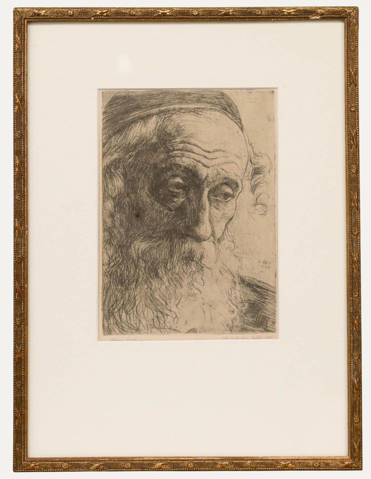 Hermann Struck (1876 1944) Framed 1905 Etching, Old Jew From Jaffa