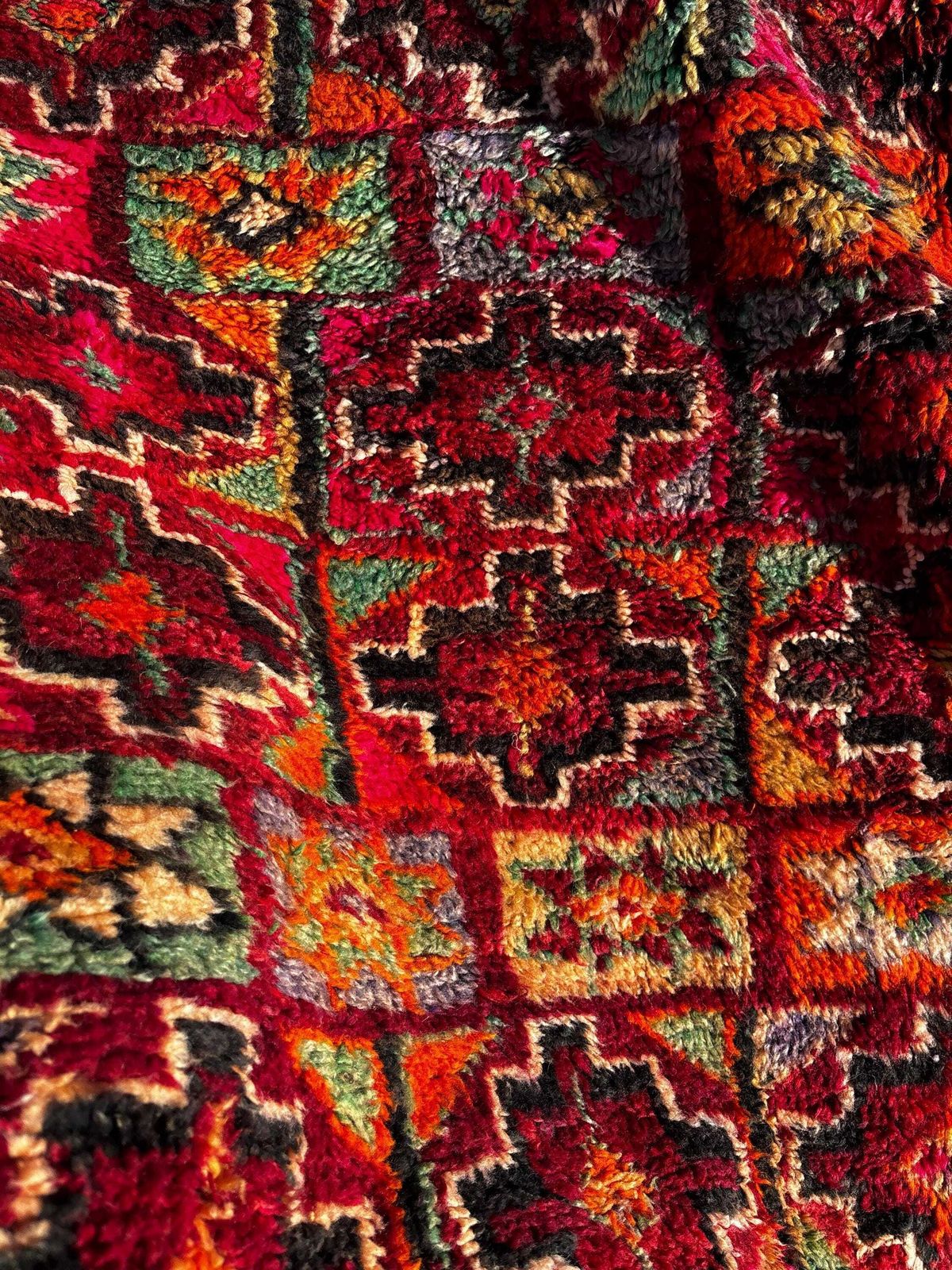 Tapis marocain Boujad vintage - Grand tapis berbère en laine tissé à la main, 190 x 340 cm, région du Haouz, années 1970 photo buy