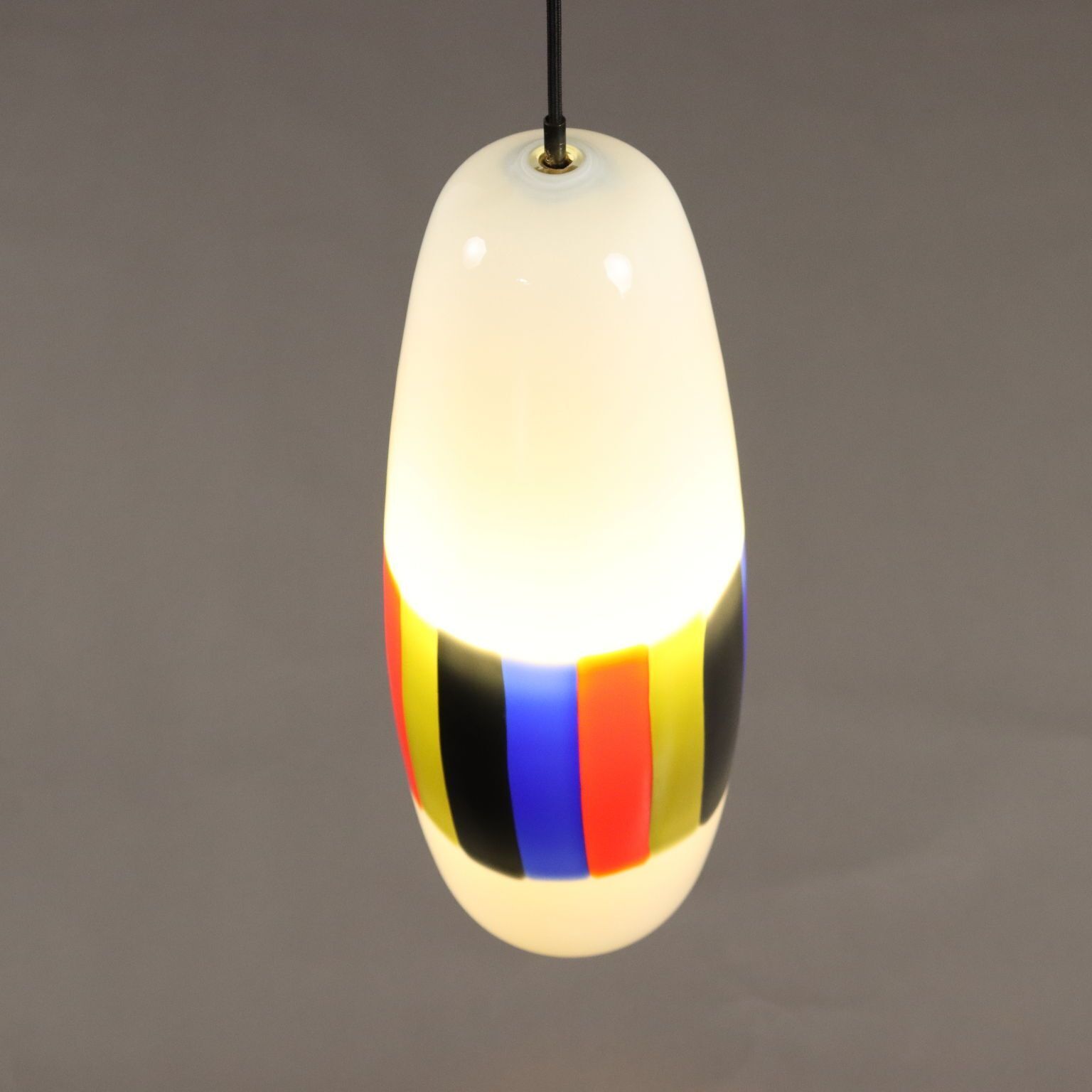 Lampe de plafond vintage, années 1960, attribuée à Massimo Vignelli, en verre photo vinterior