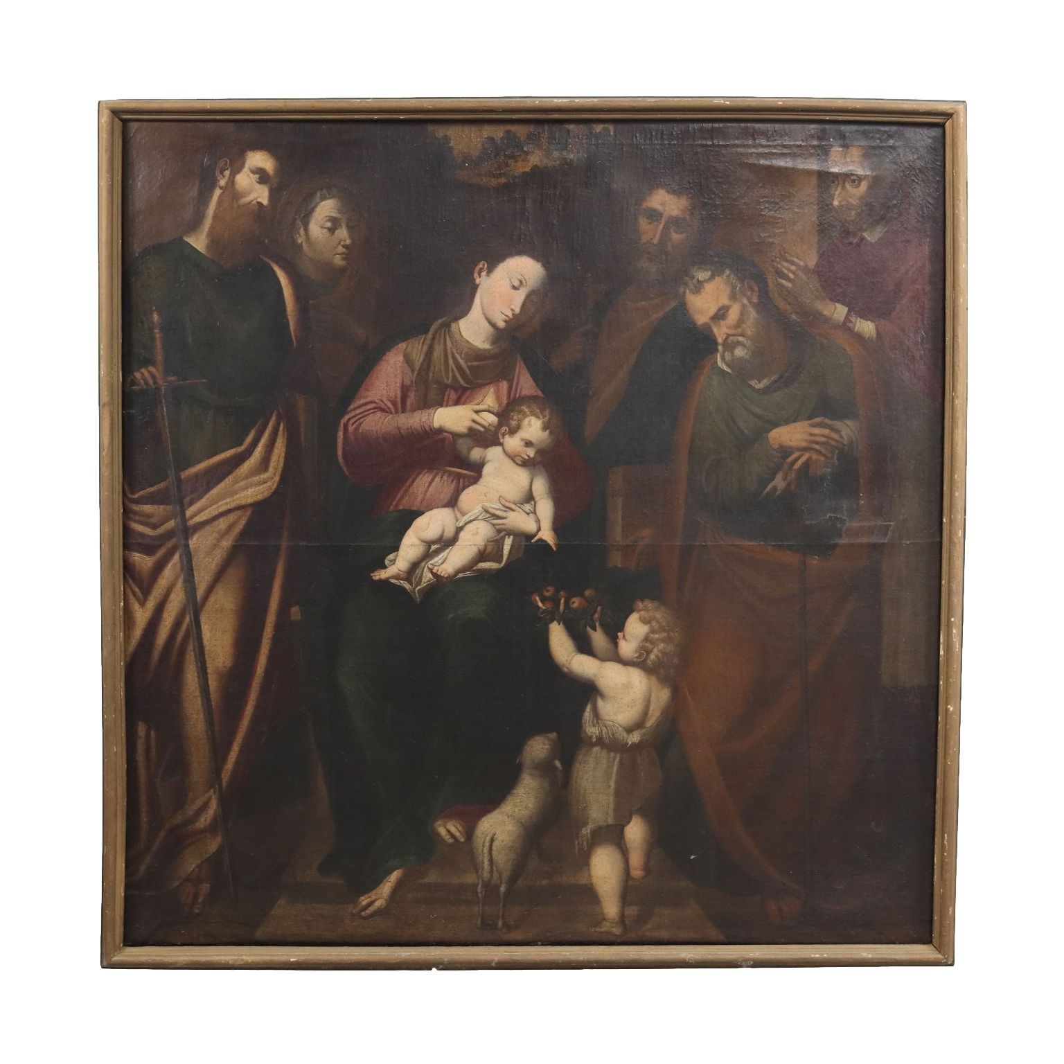 Sujet religieux, huile sur toile, Italie, XVIIe siècle