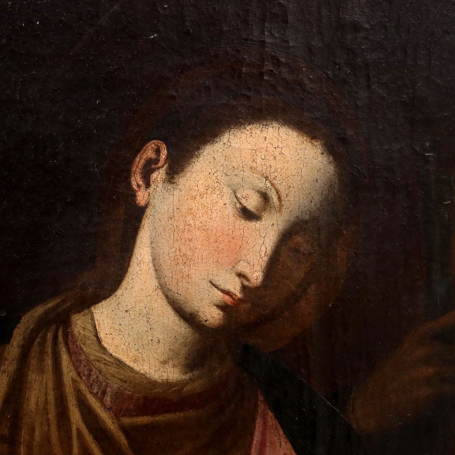 Sujet religieux, huile sur toile, Italie, XVIIe siècle photo for sale