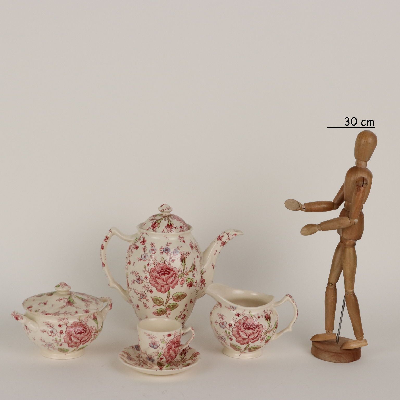 Service à café d'époque en porcelaine Johnson Bros. Rose Chintz '900 photo furniture