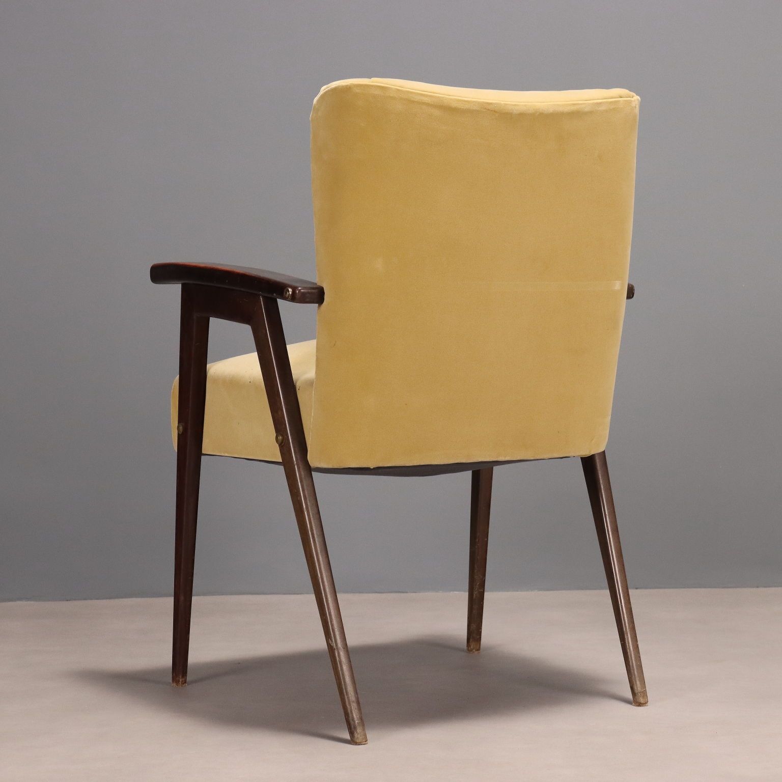 Vintage Armchair Fabric Foam Wood Design Italy 1960s photo vintage