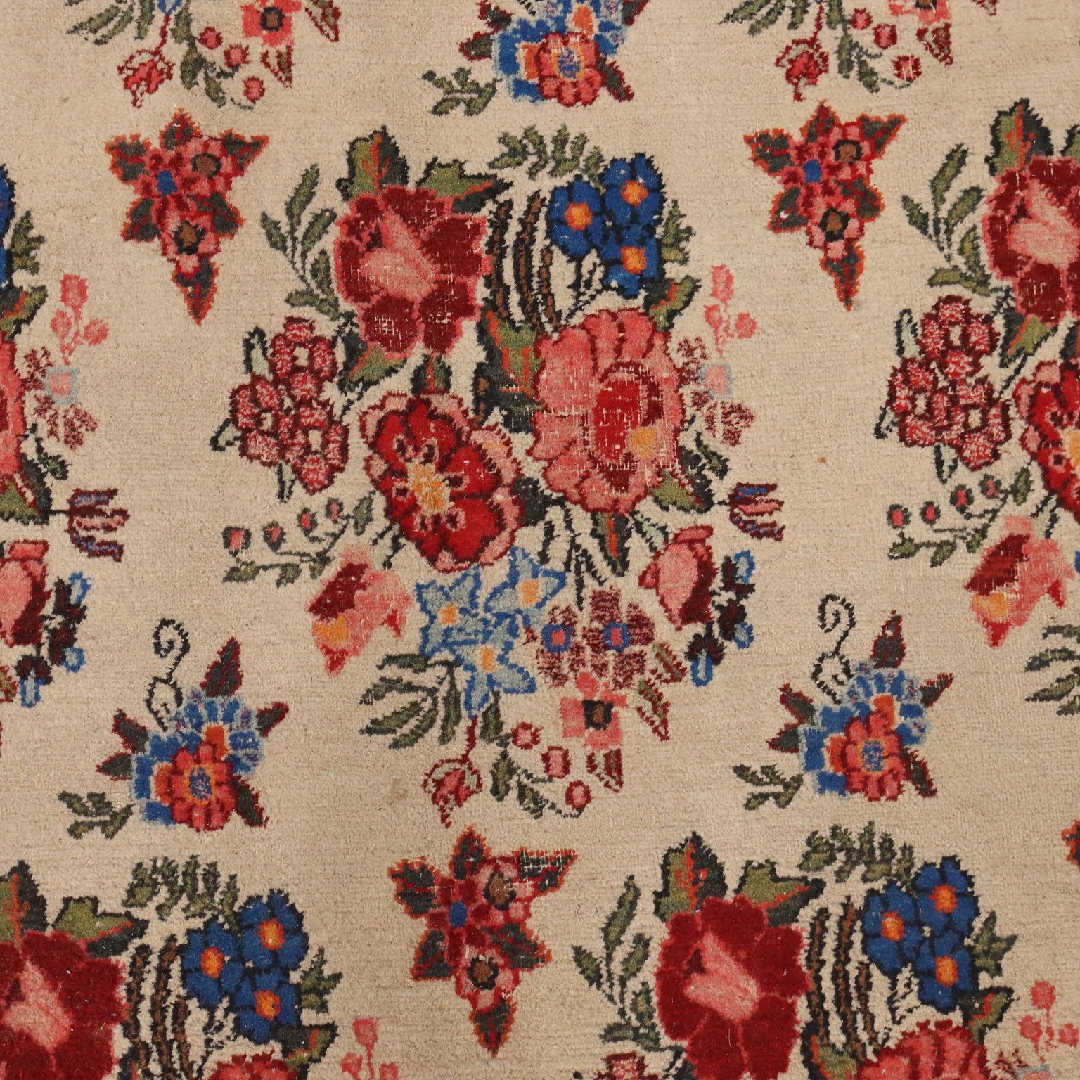 Antique Asian Carpet Cotton Wool Heavy Knot Handmade 142 X 102 In photo vinterior